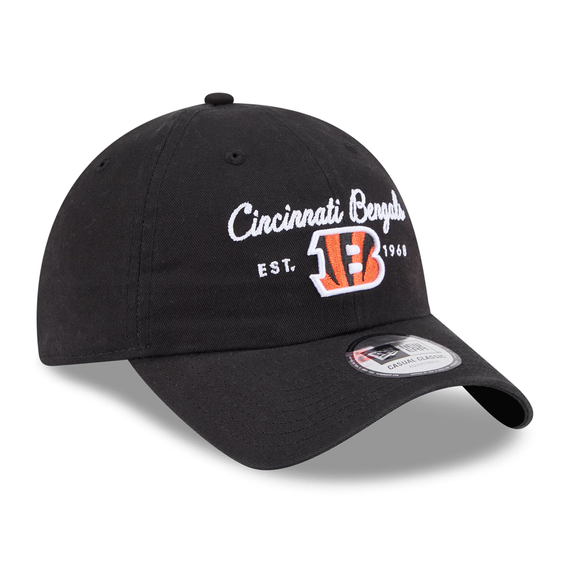Women's New Era Black Cincinnati Bengals Script Casual Classic Adjustable Hat
