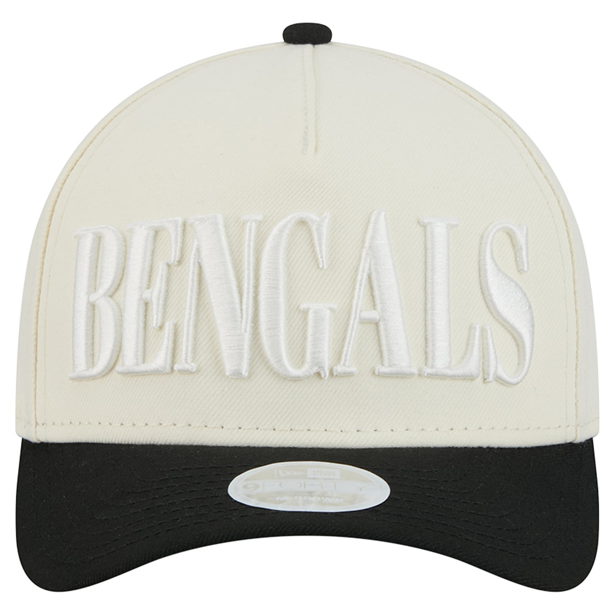 Casquette ajustable New Era crème/noire Cincinnati Bengals 9FORTY pour femme