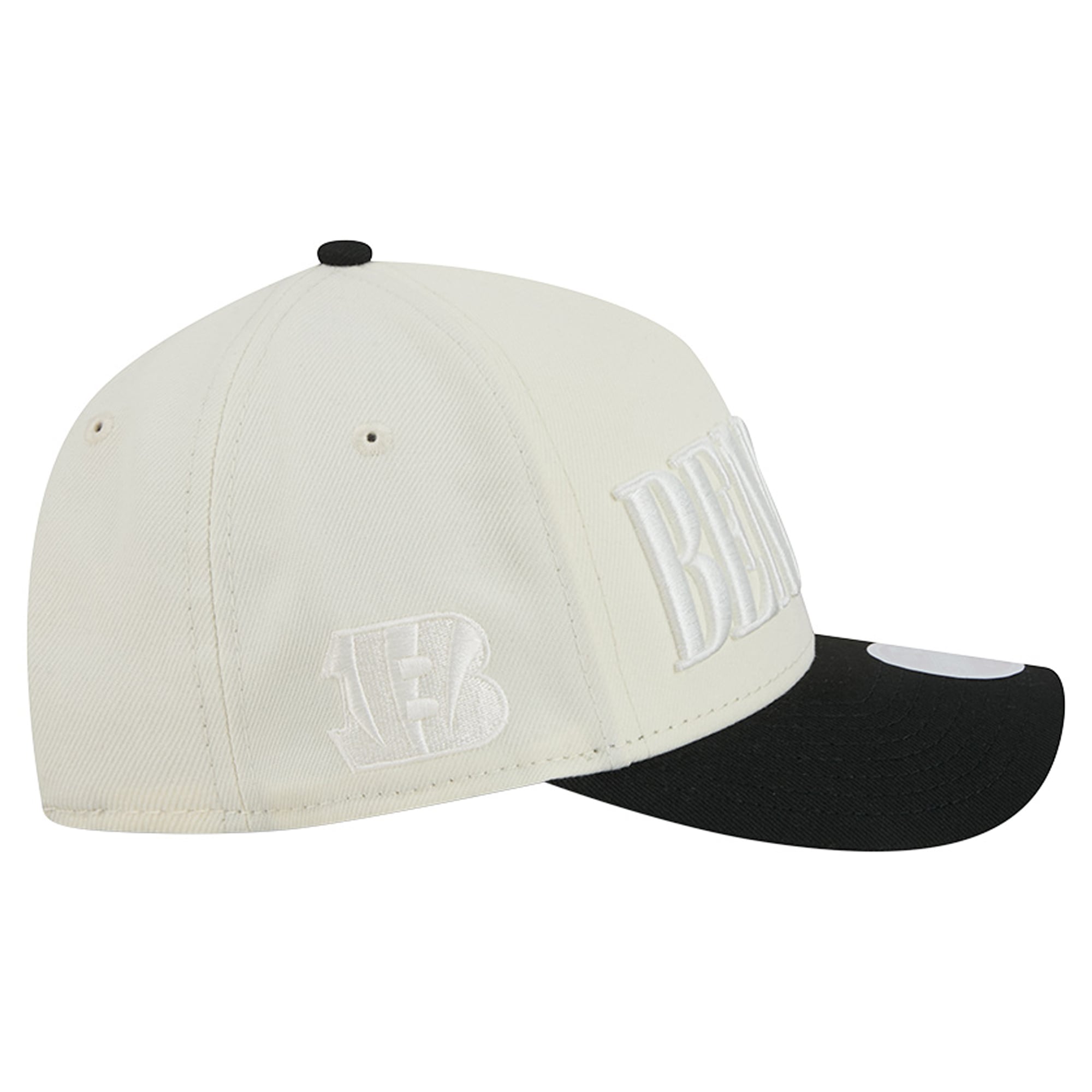 Casquette ajustable New Era crème/noire Cincinnati Bengals 9FORTY pour femme