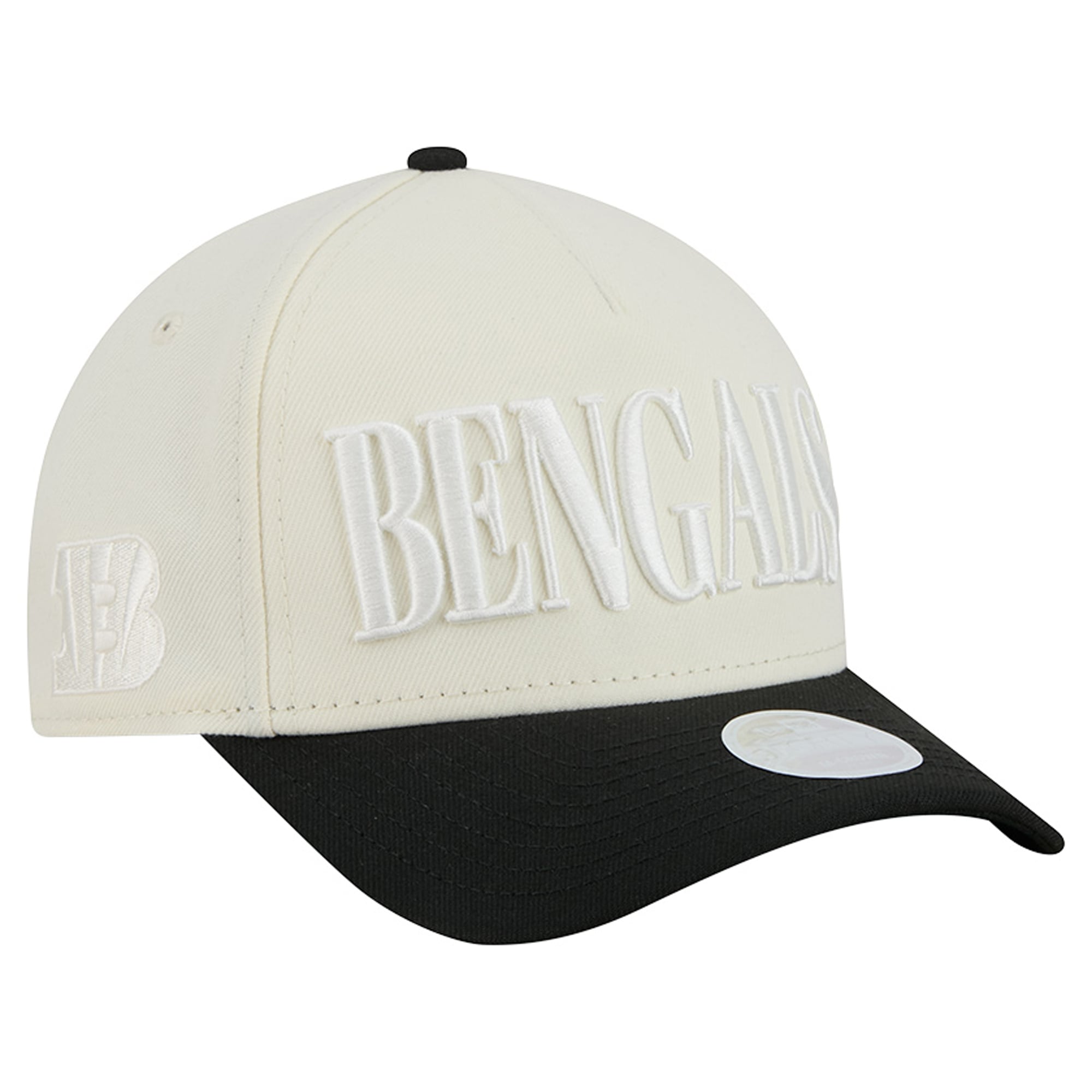 Casquette ajustable New Era crème/noire Cincinnati Bengals 9FORTY pour femme