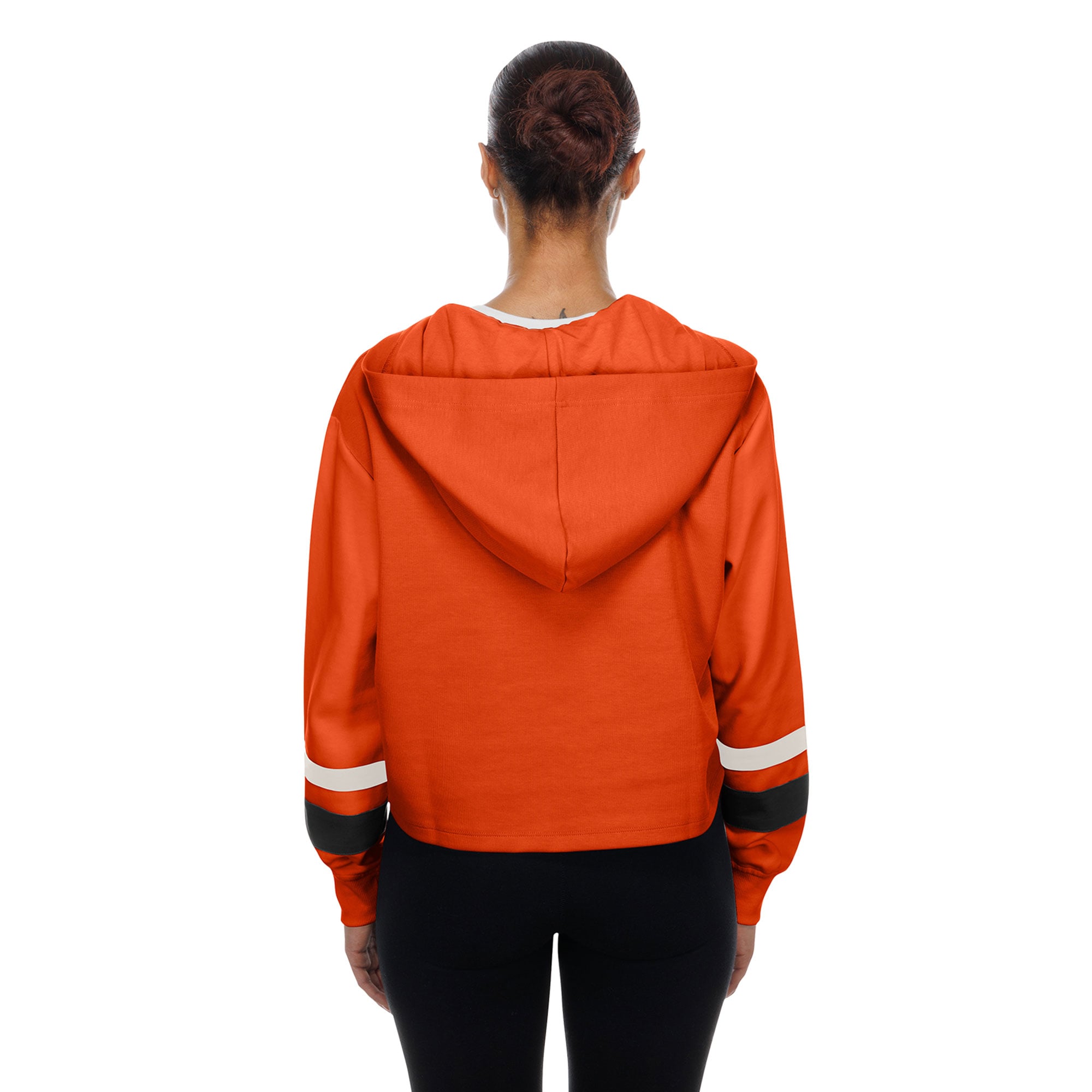 Sweat à capuche rétro lacets orange New Era pour femme, Cincinnati Bengals