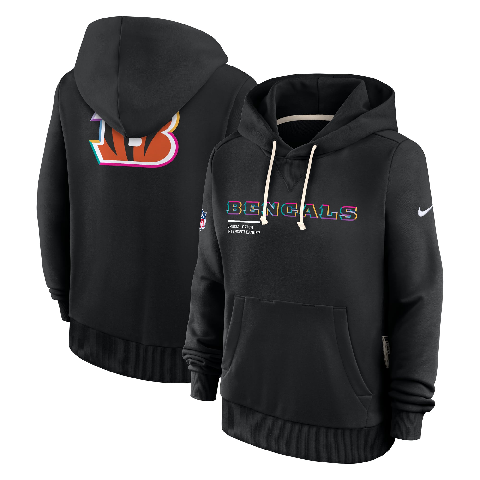 Sweat à capuche Nike noir pour femme Cincinnati Bengals NFL Crucial Catch 2025 Sideline Dri-FIT