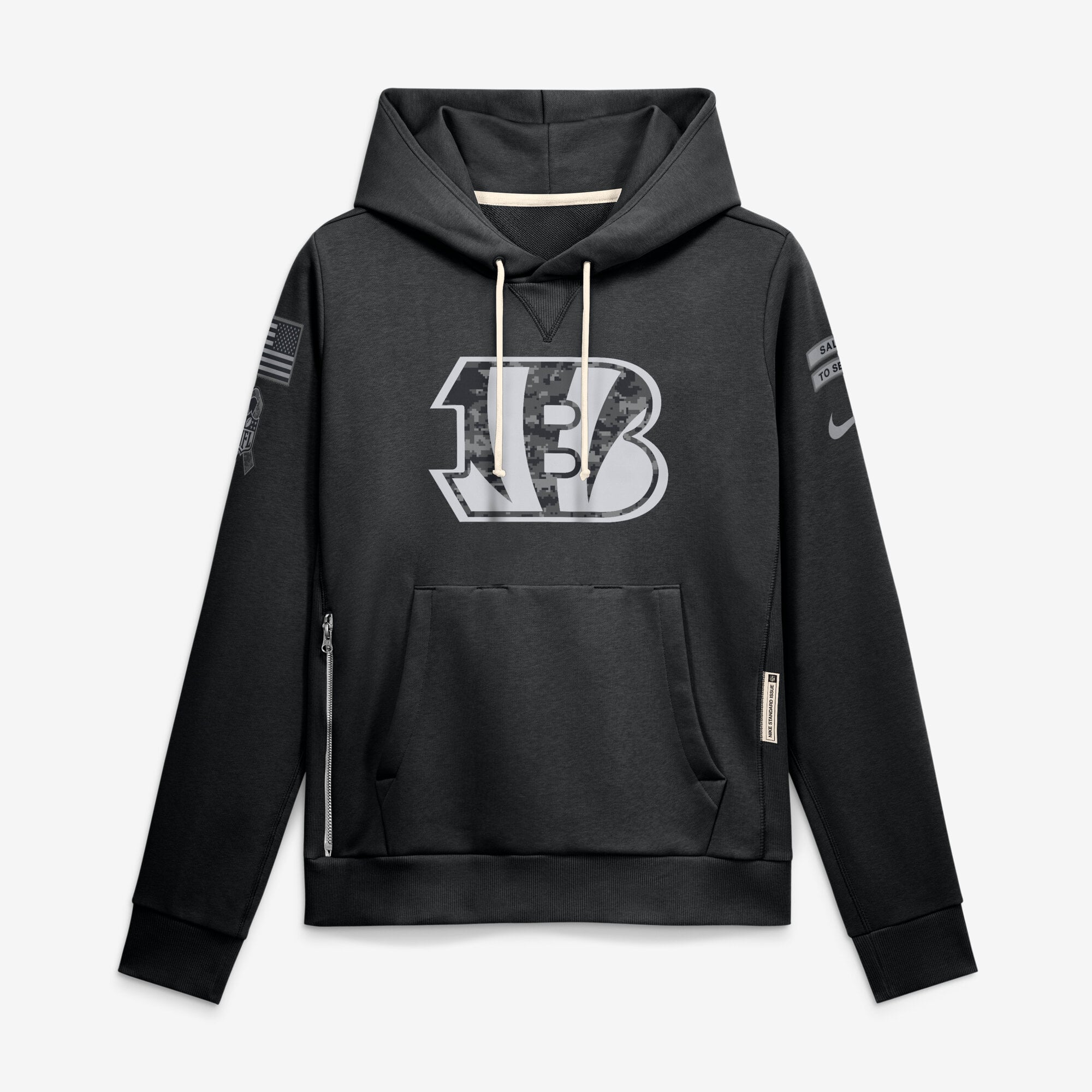 Women's Nike  Black Cincinnati Bengals 2026 Salute to Service Sideline Dri-FIT Pullover Hoodie