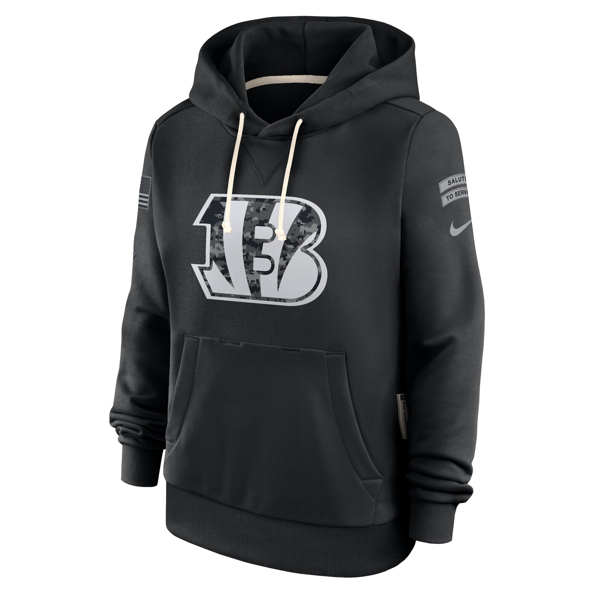 Women's Nike  Black Cincinnati Bengals 2026 Salute to Service Sideline Dri-FIT Pullover Hoodie