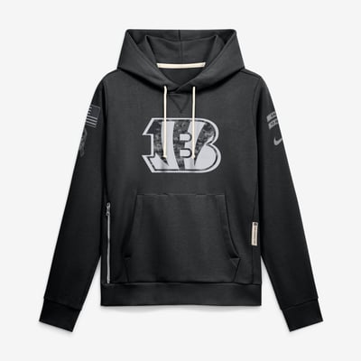 Cincinnati Bengals Nike Women's 2026 Salute to Service Sideline Dri-FIT Pullover Hoodie - Black