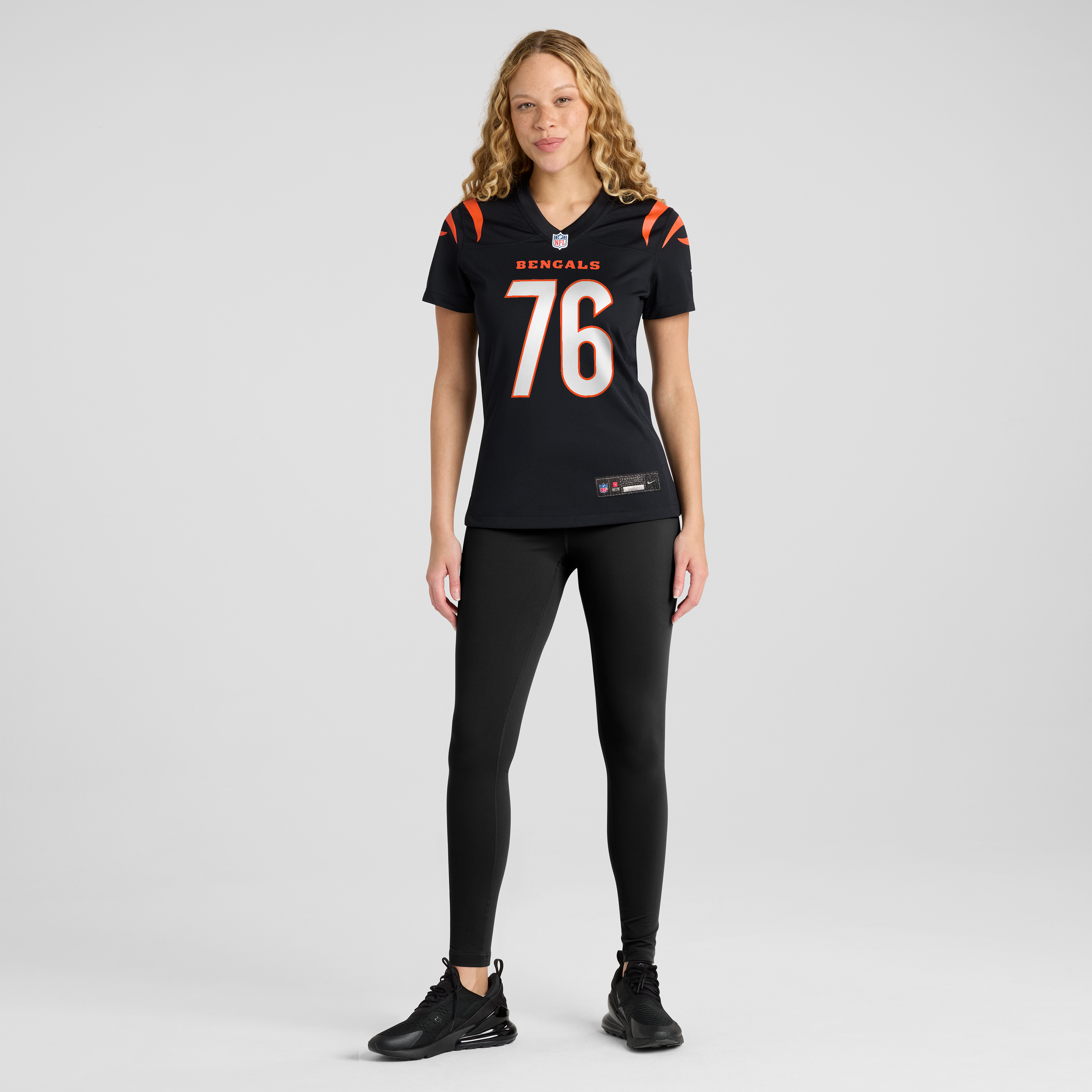 Maillot de match Nike Blake Freeland noir pour femme, équipe des Bengals Cincinnati