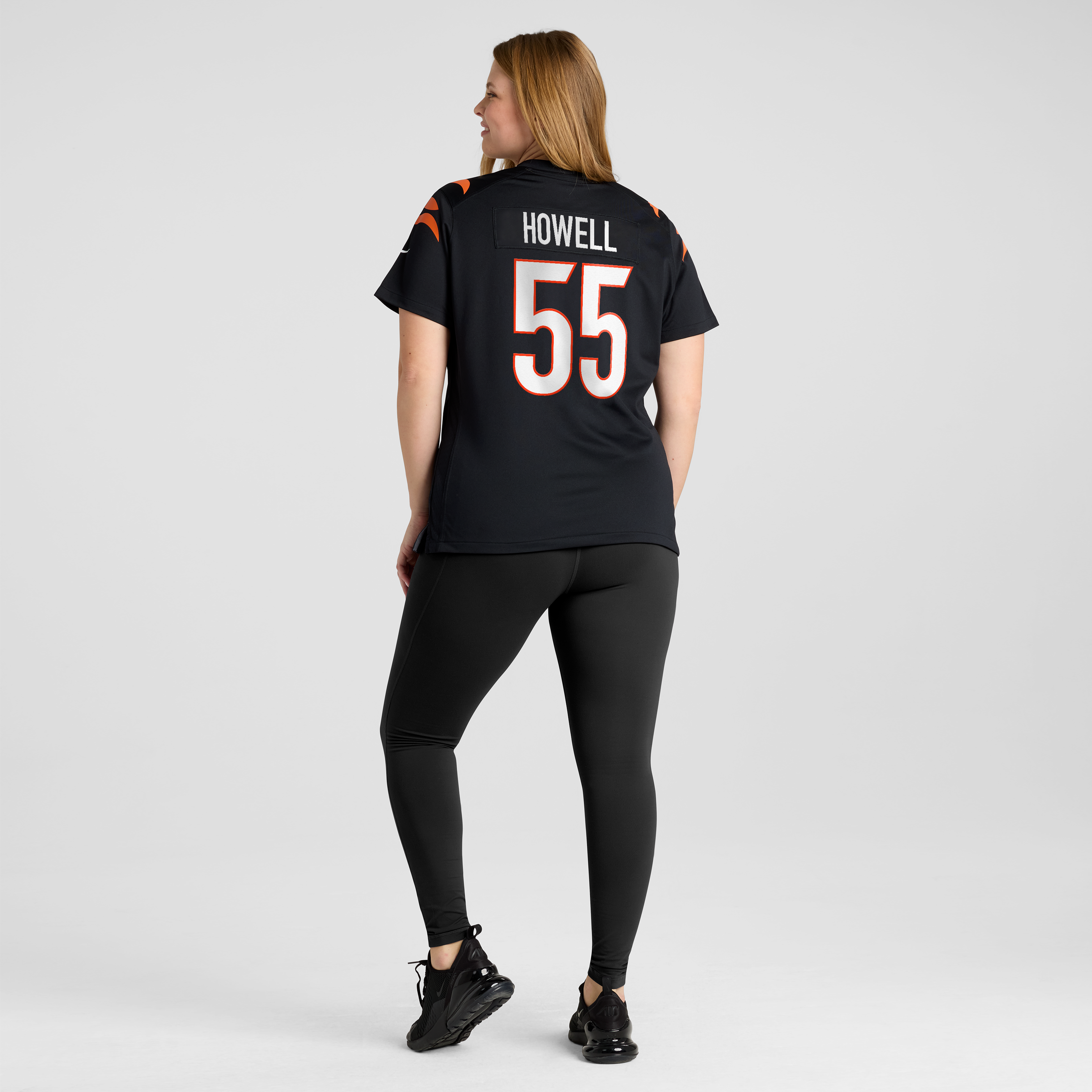 Maillot de match Nike Cashius Howell noir pour femme, équipe des Bengals Cincinnati