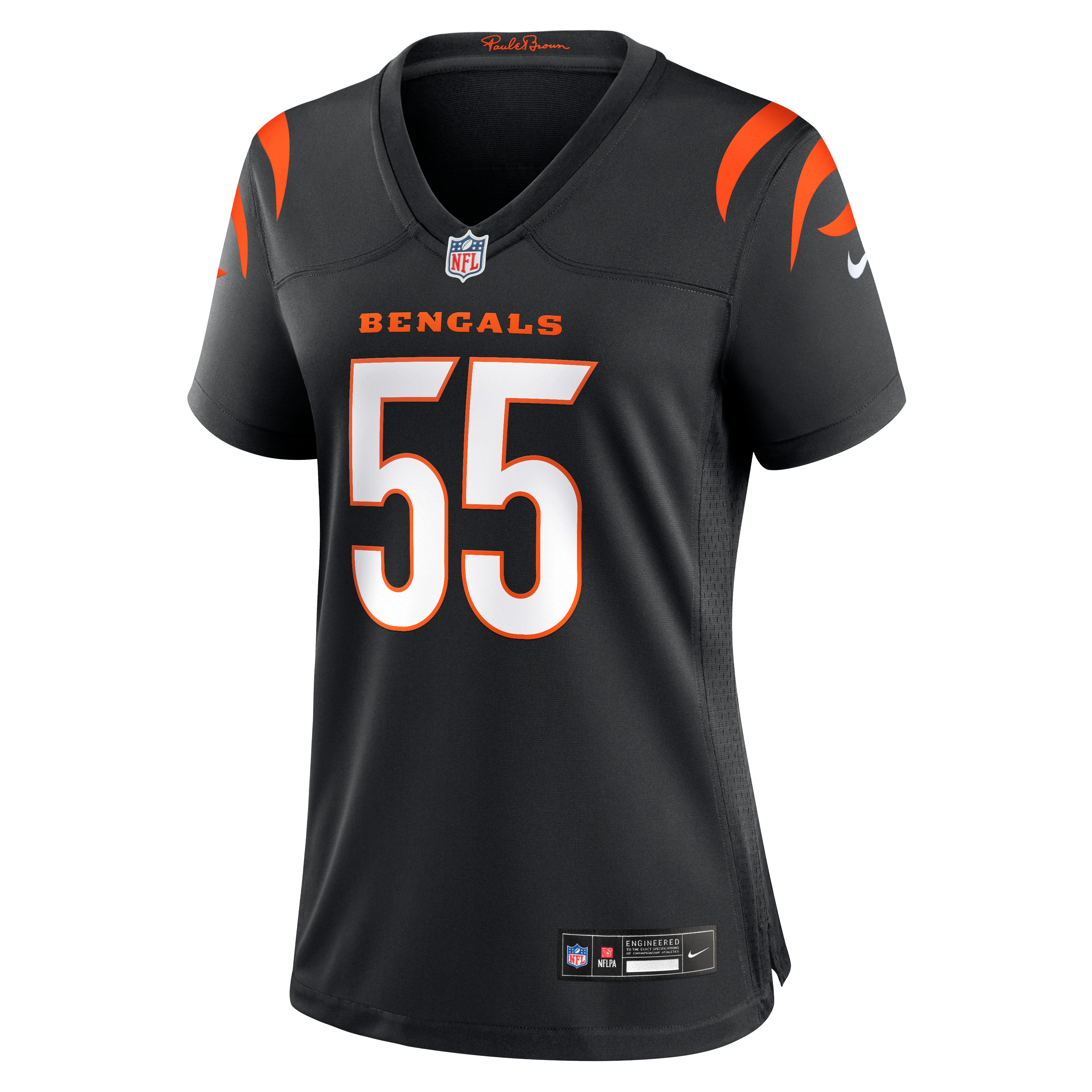 Maillot de match Nike Cashius Howell noir pour femme, équipe des Bengals Cincinnati