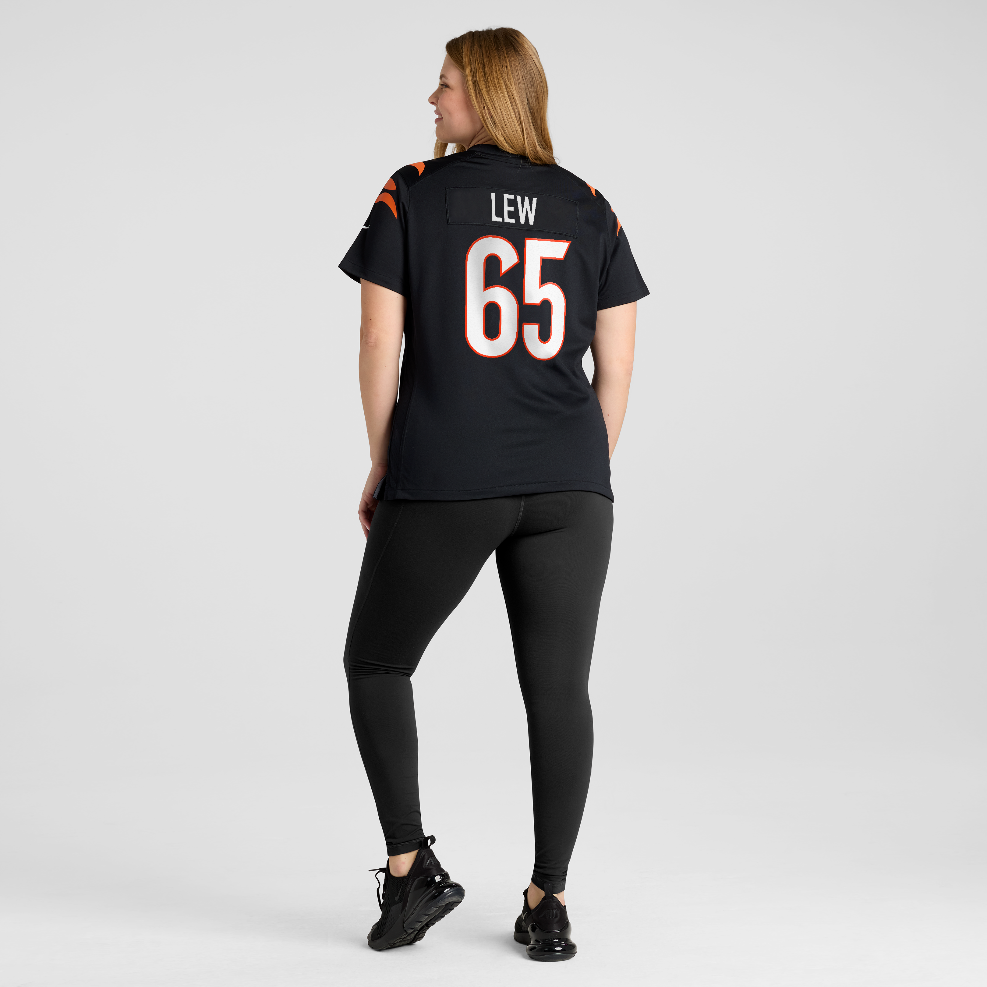 Maillot de match Nike Connor Lew noir pour femme, équipe des Bengals Cincinnati