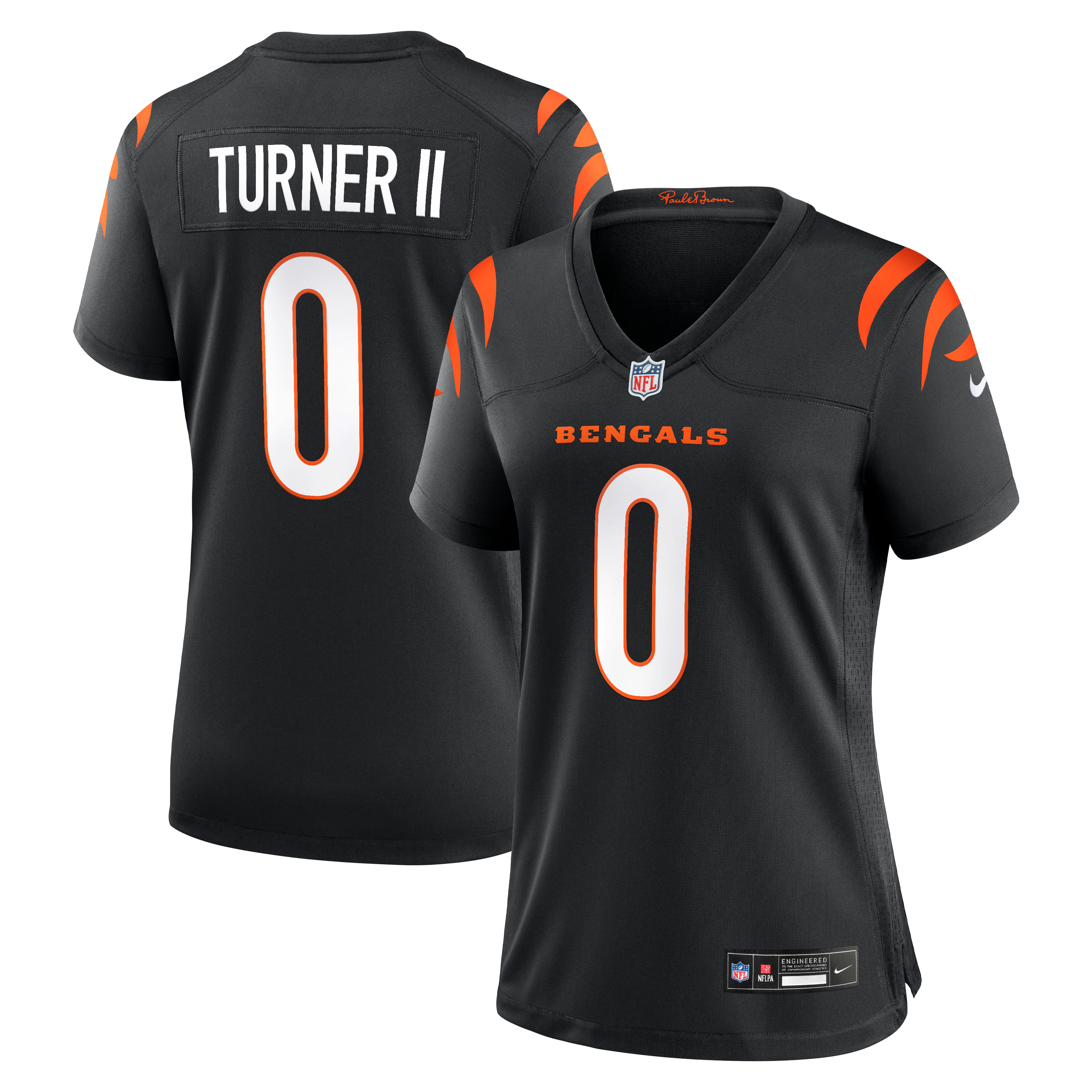 Women's Nike DJ Turner II Black Cincinnati Bengals Team Game Jersey