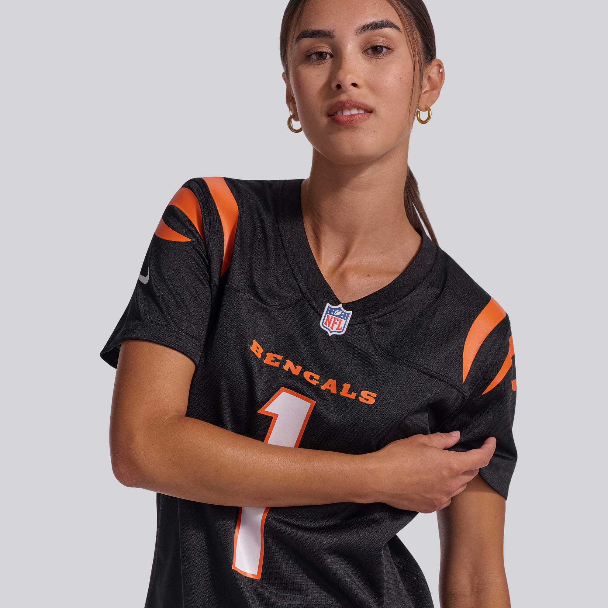 Maillot de match Nike Ja'Marr Chase pour femme, noir, Cincinnati Bengals