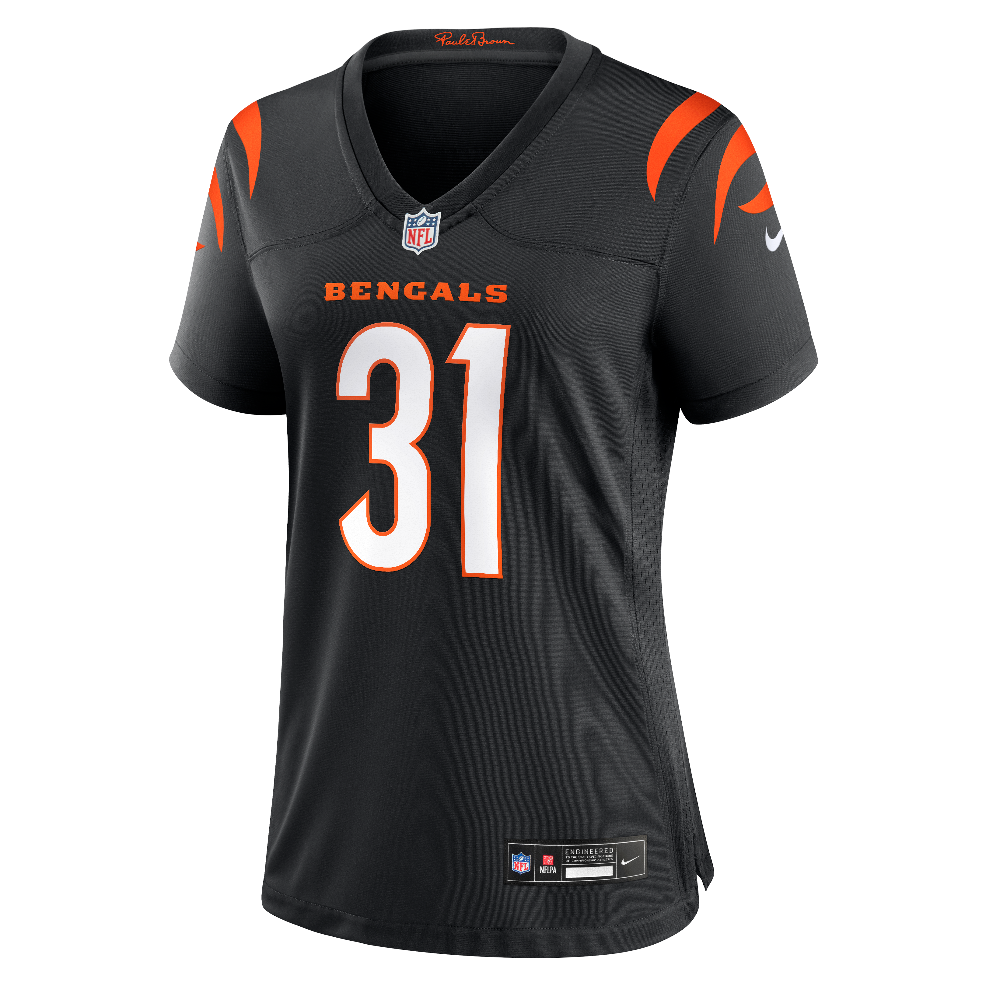 Maillot de match Nike Kentrel Bullock noir pour femme, équipe des Bengals Cincinnati