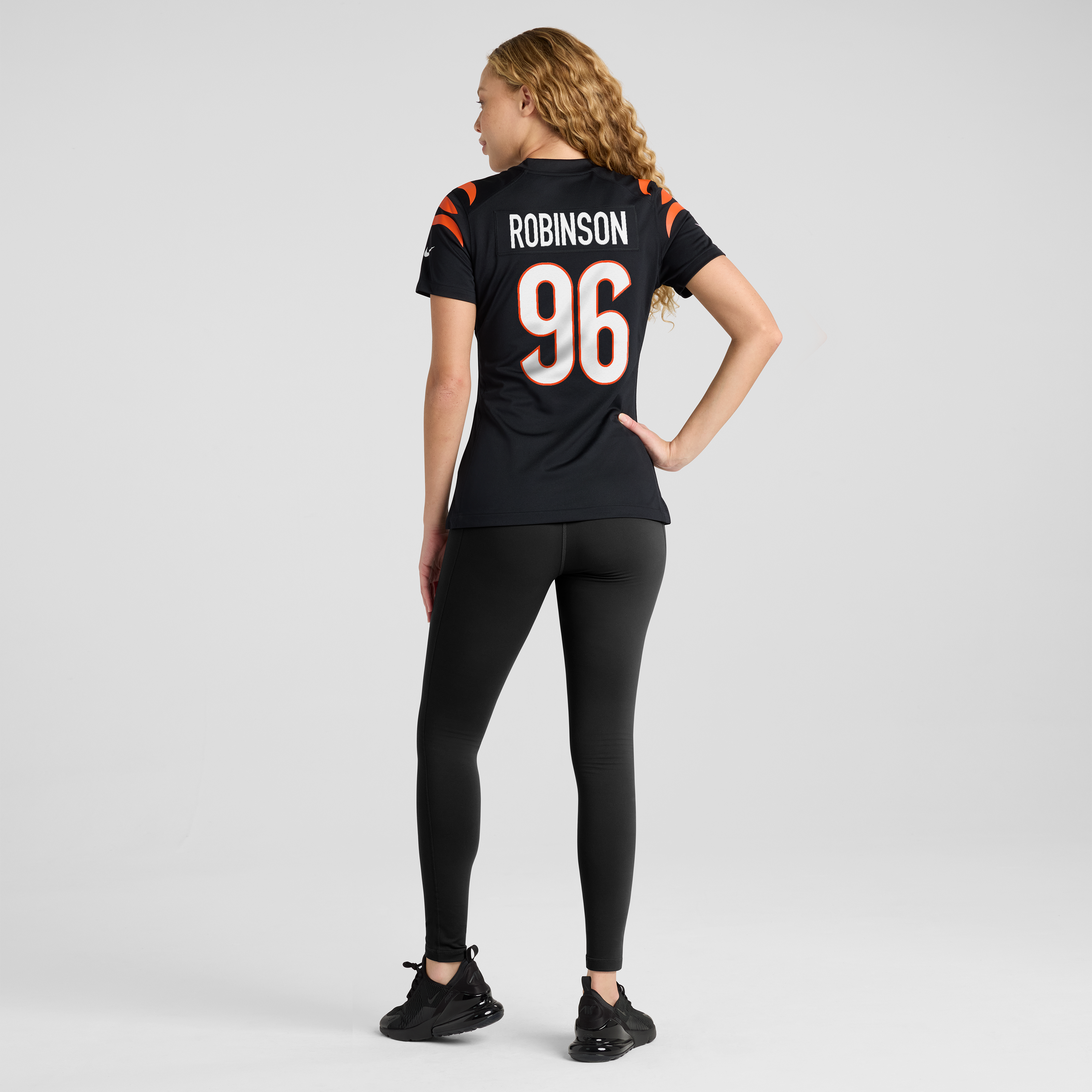 Maillot de match Nike Landon Robinson noir pour femme, équipe des Bengals Cincinnati