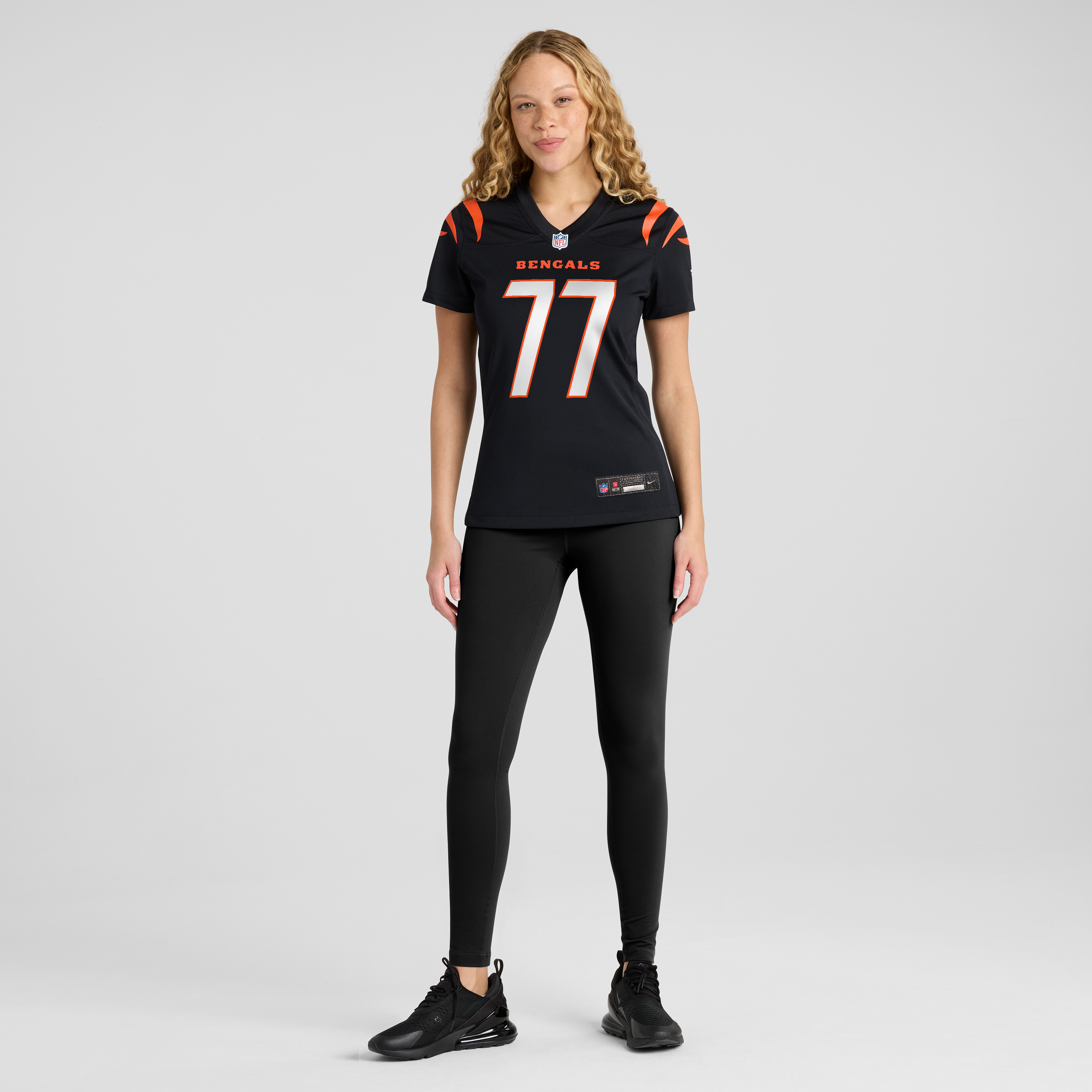Maillot de match Nike Myles Hinton noir pour femme, équipe des Bengals Cincinnati