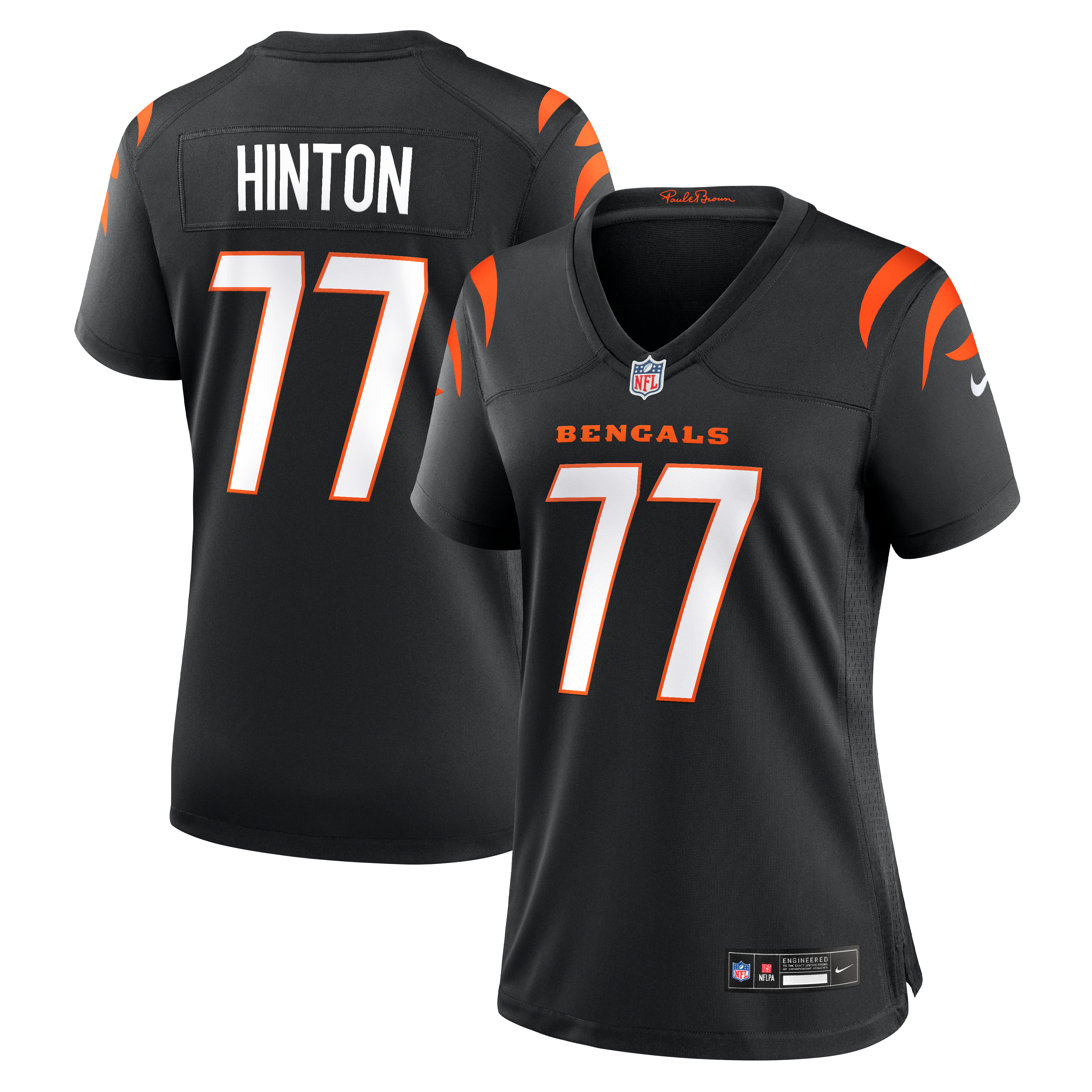 Maillot de match Nike Myles Hinton noir pour femme, équipe des Bengals Cincinnati