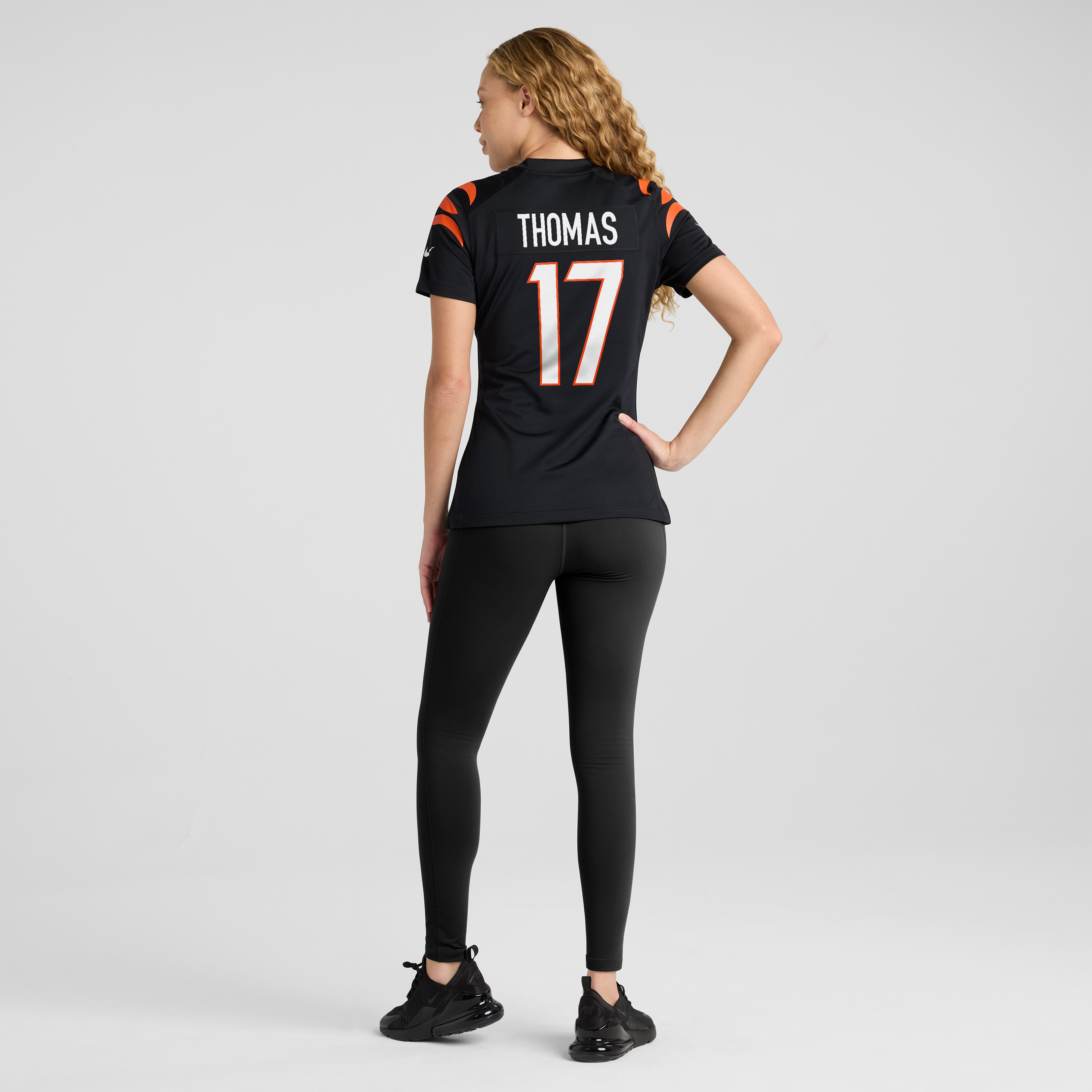 Maillot de match Nike Noah Thomas noir pour femme, équipe des Bengals Cincinnati