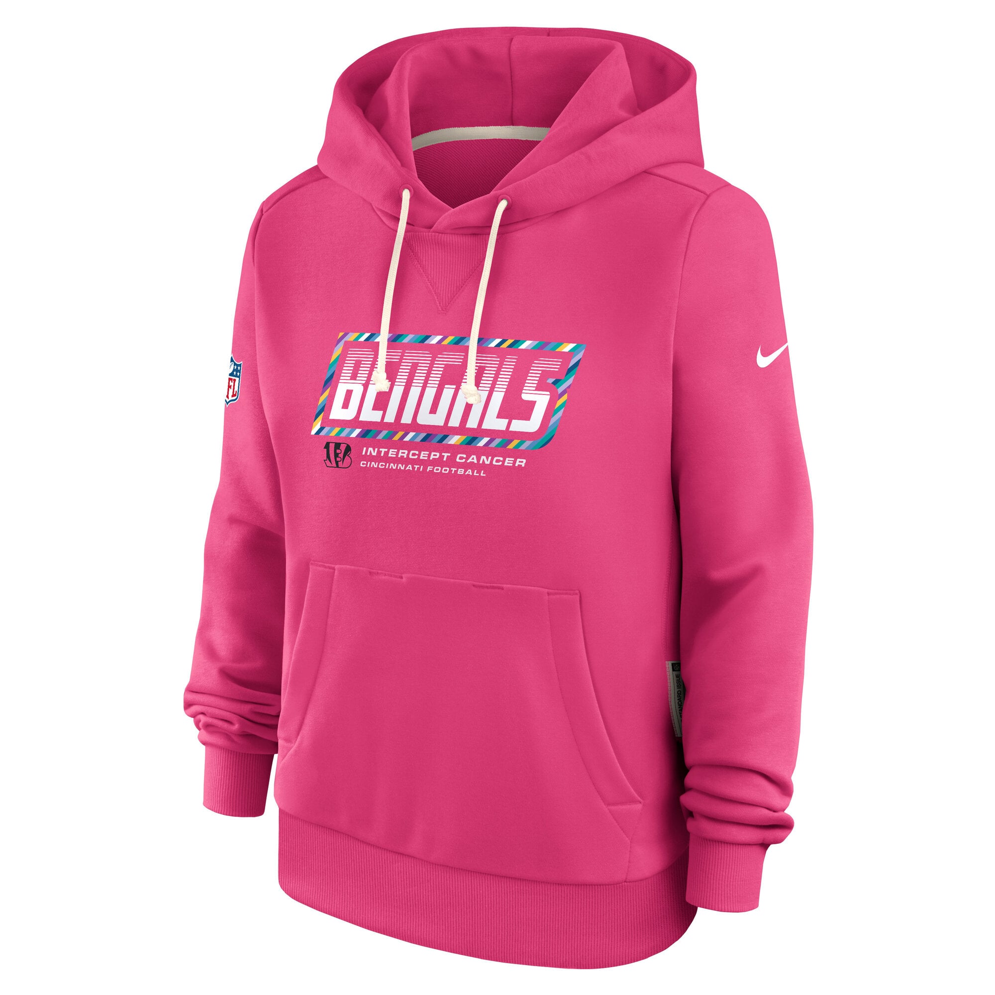 Women's Nike  Pink Cincinnati Bengals 2026 NFL Crucial Catch Sideline Standard Issue Dri-FIT Pullover Hoodie