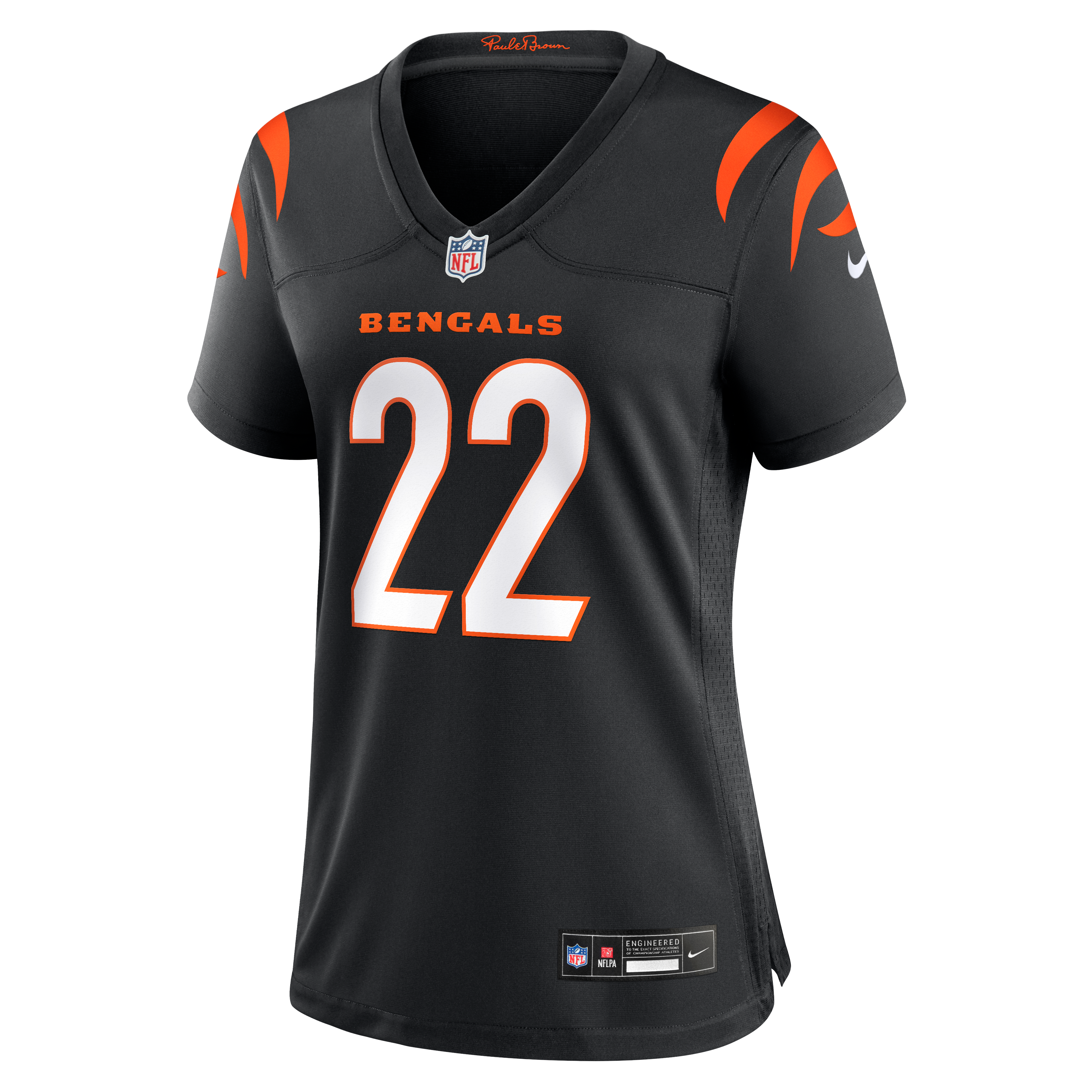 Maillot de match Nike Russ Yeast noir pour femme, équipe des Bengals Cincinnati