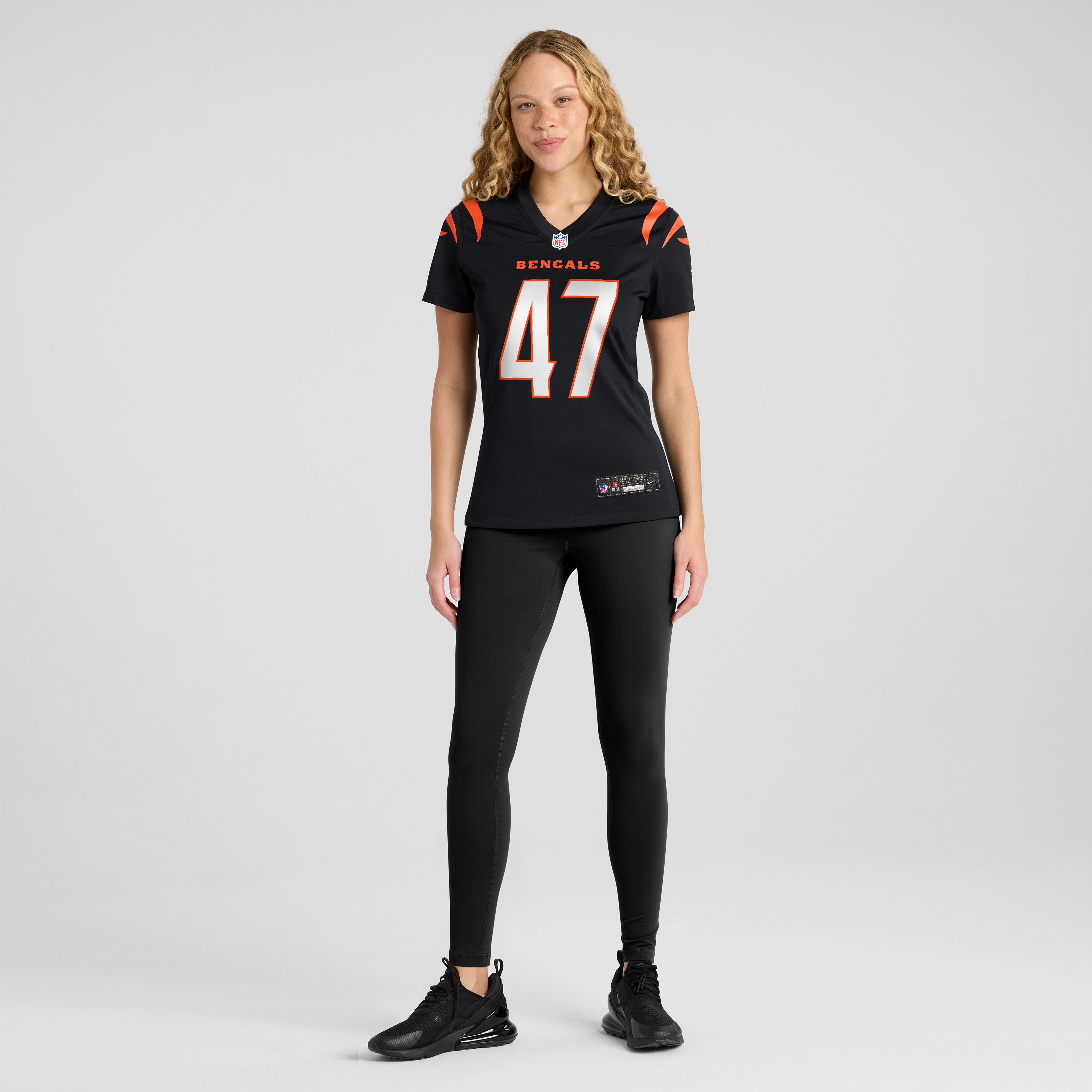 Maillot de match Nike Swayze Bozeman noir pour femme, équipe des Bengals Cincinnati