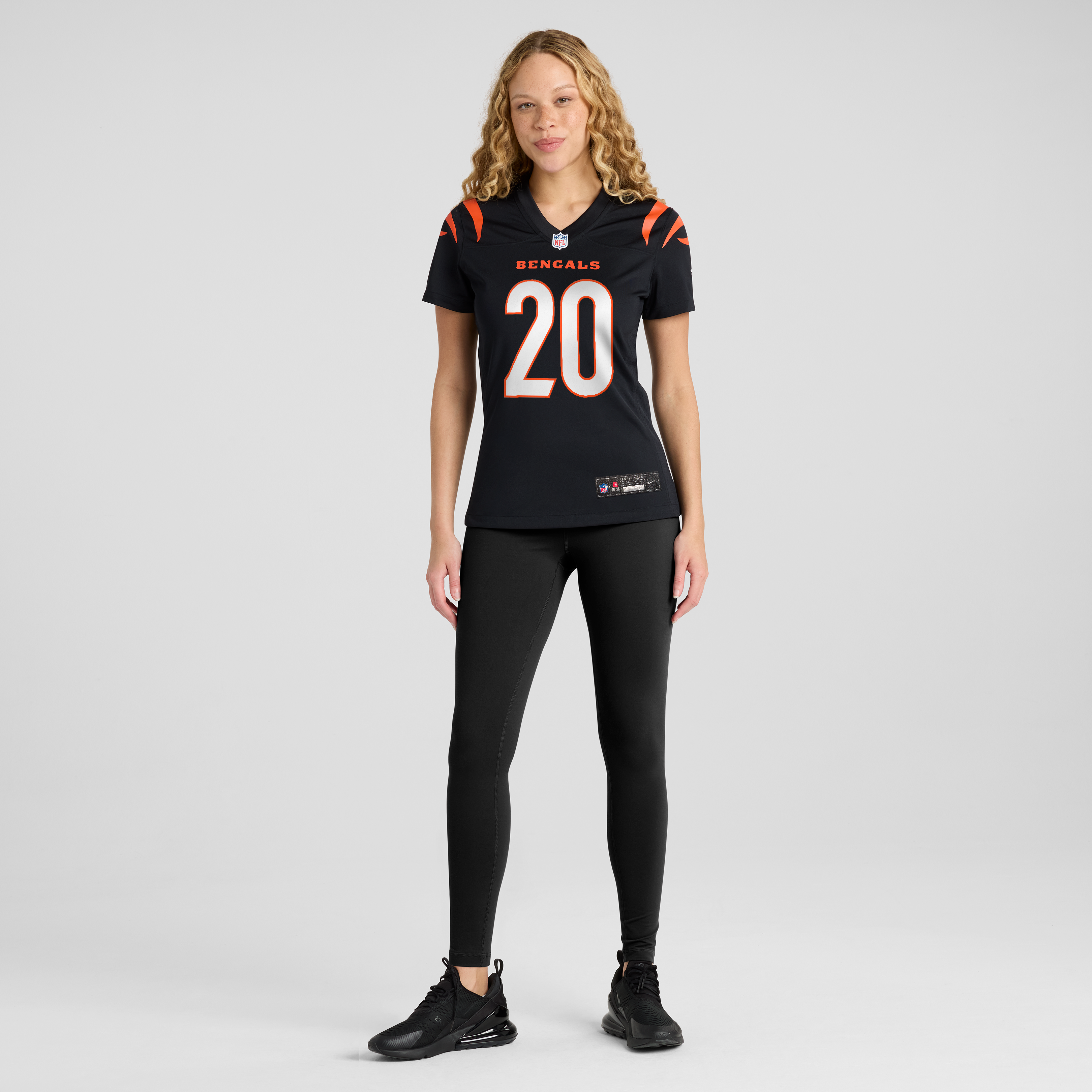 Maillot de match Nike Tacario Davis noir pour femme, équipe des Bengals Cincinnati