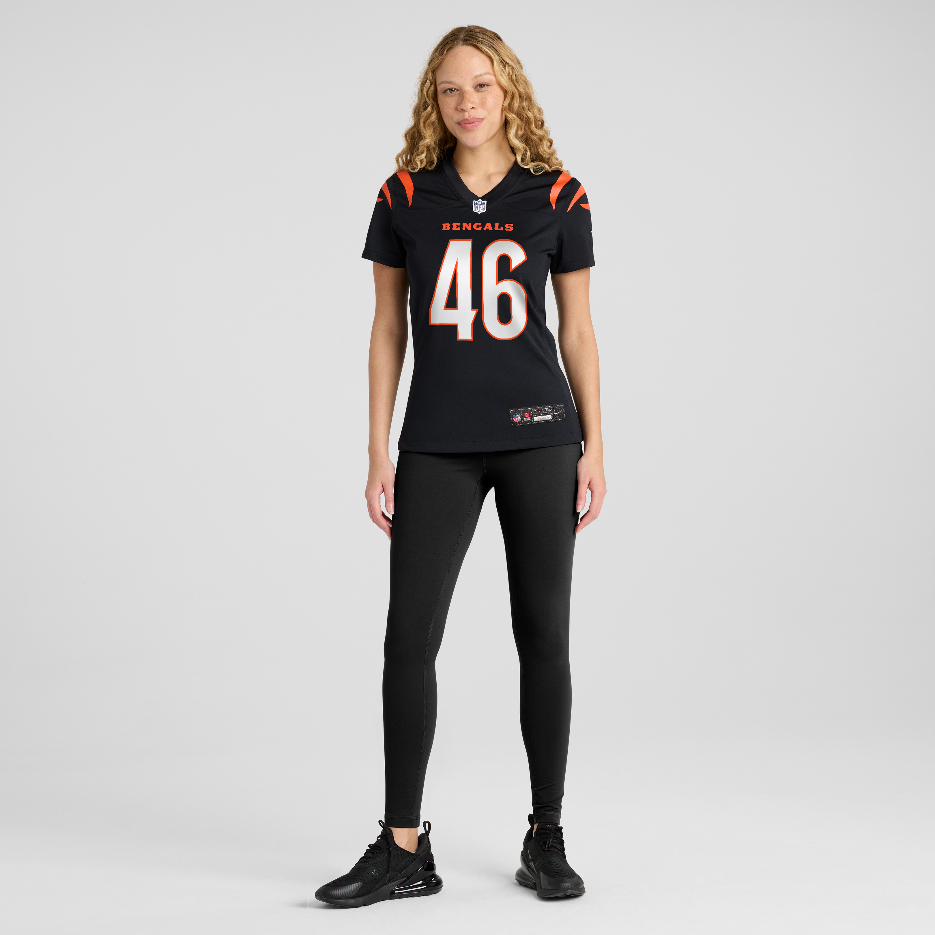 Maillot de match Nike Will Wagner noir pour femme, équipe des Bengals Cincinnati