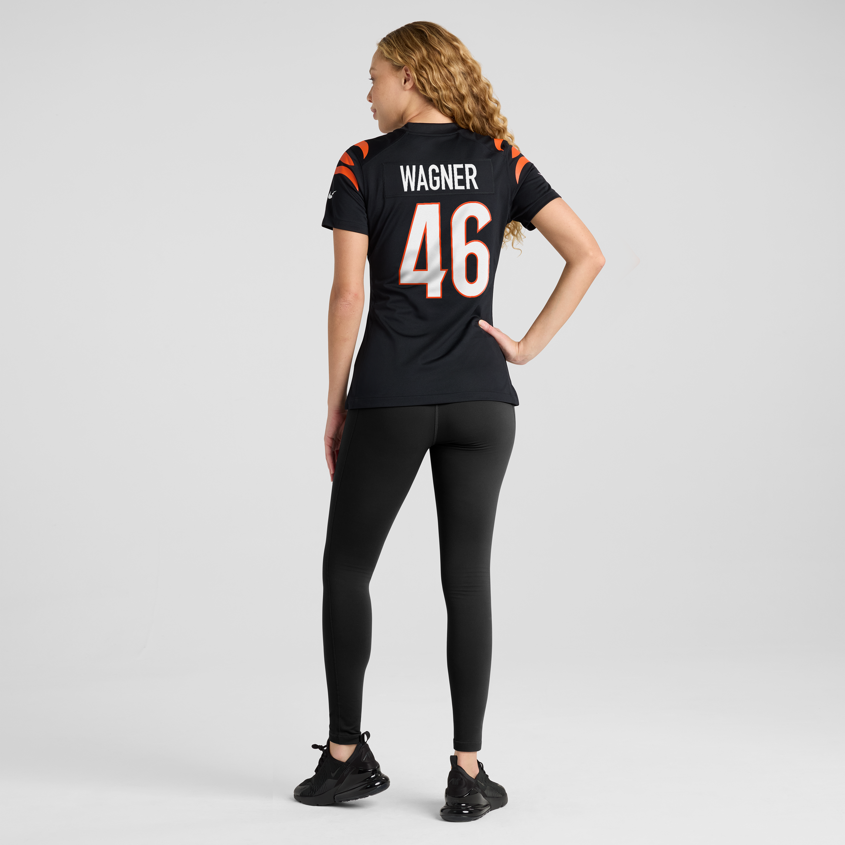 Maillot de match Nike Will Wagner noir pour femme, équipe des Bengals Cincinnati