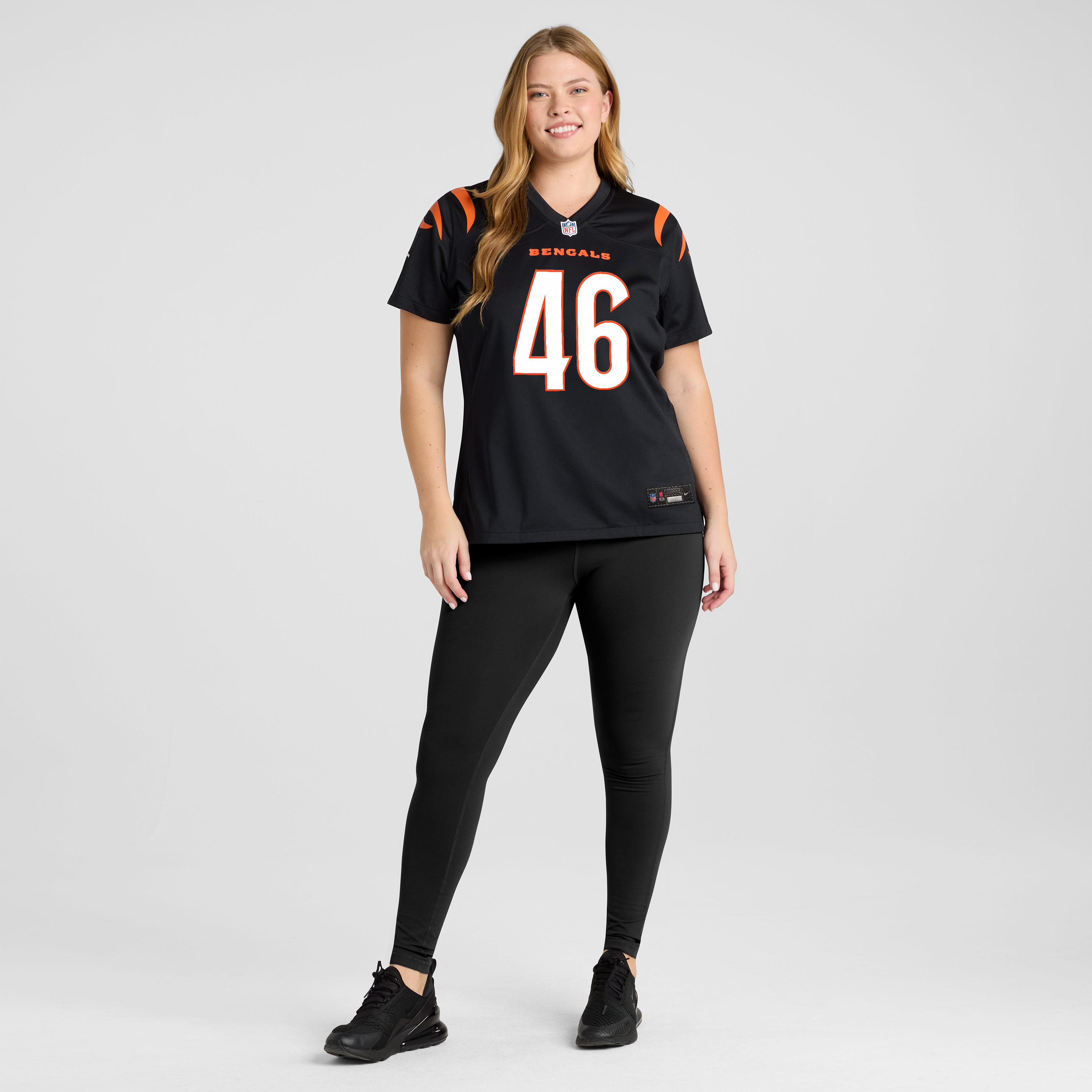 Maillot de match Nike Will Wagner noir pour femme, équipe des Bengals Cincinnati