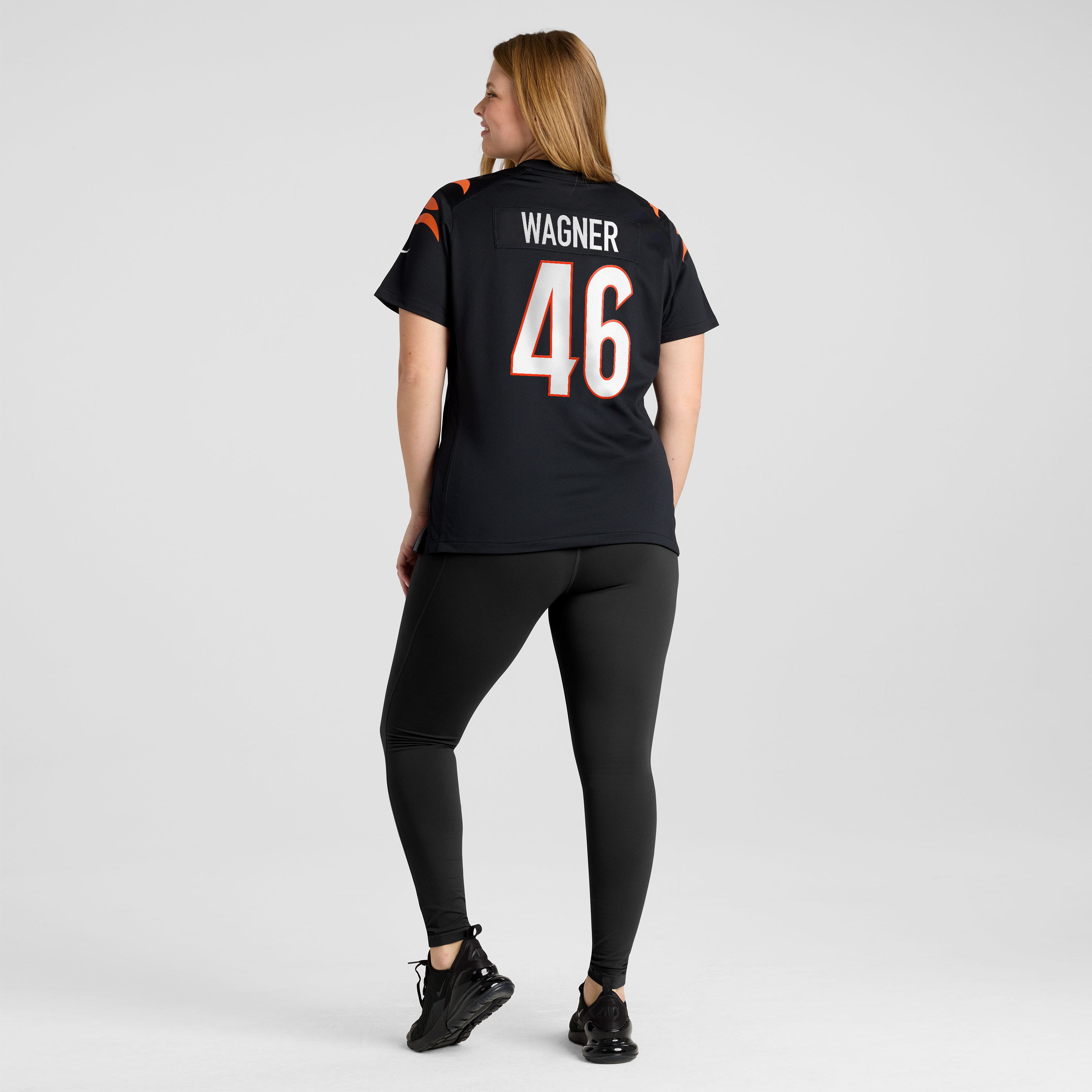 Maillot de match Nike Will Wagner noir pour femme, équipe des Bengals Cincinnati