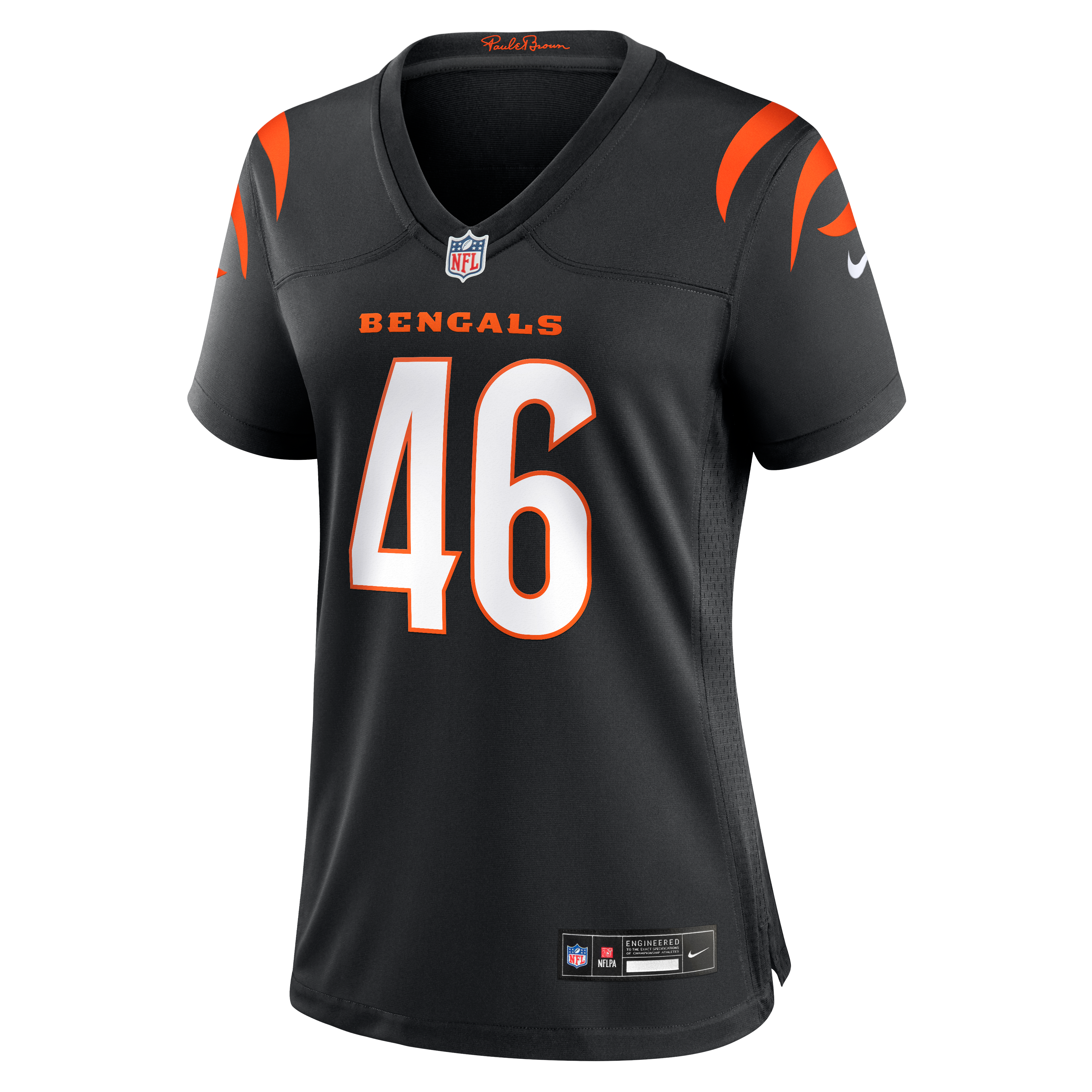 Maillot de match Nike Will Wagner noir pour femme, équipe des Bengals Cincinnati