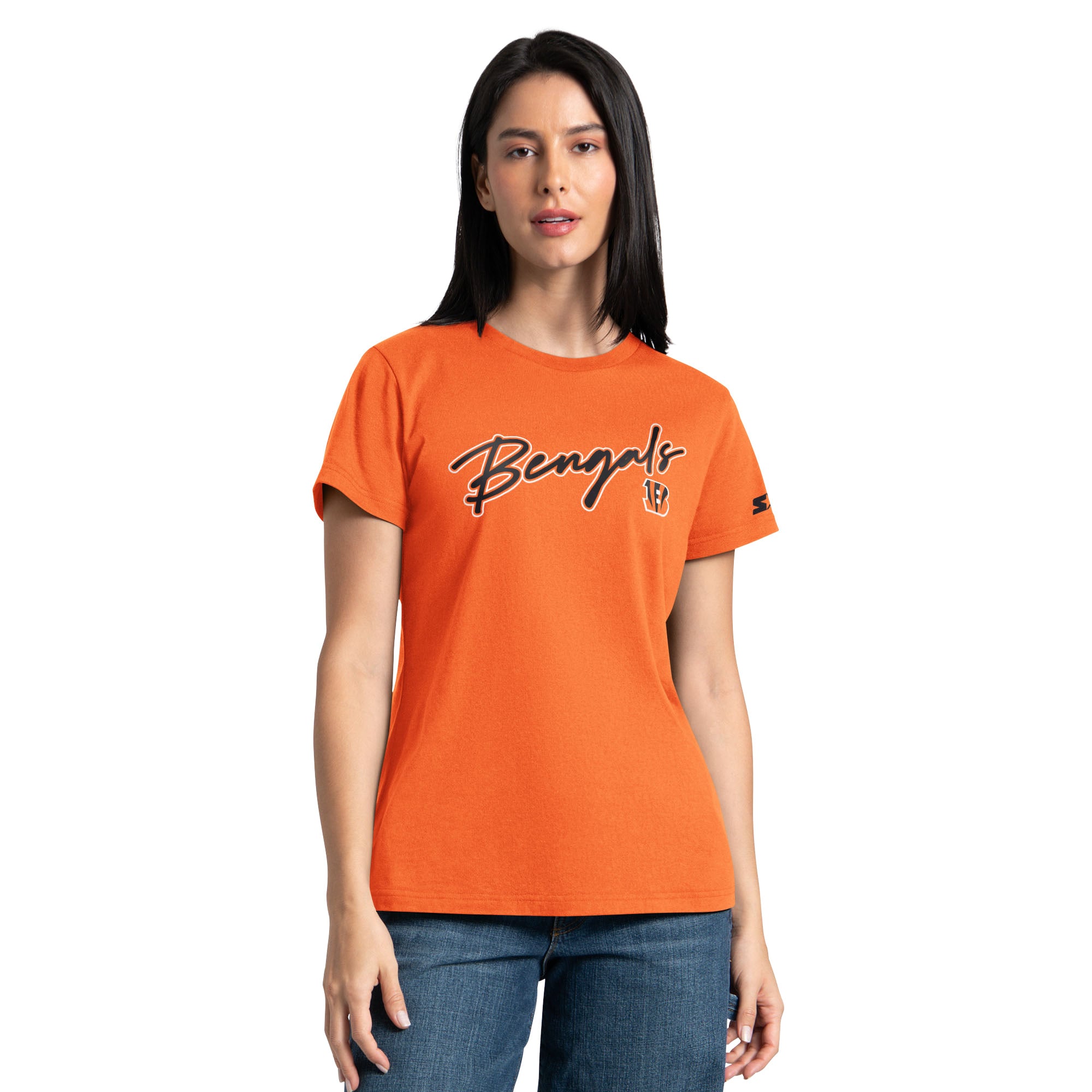Pack de t-shirts Starter noirs et oranges pour femmes des Bengals Cincinnati