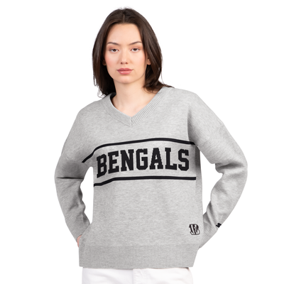 Cincinnati Bengals Starter Women's Best Shot V-Neck Sweater - Gray