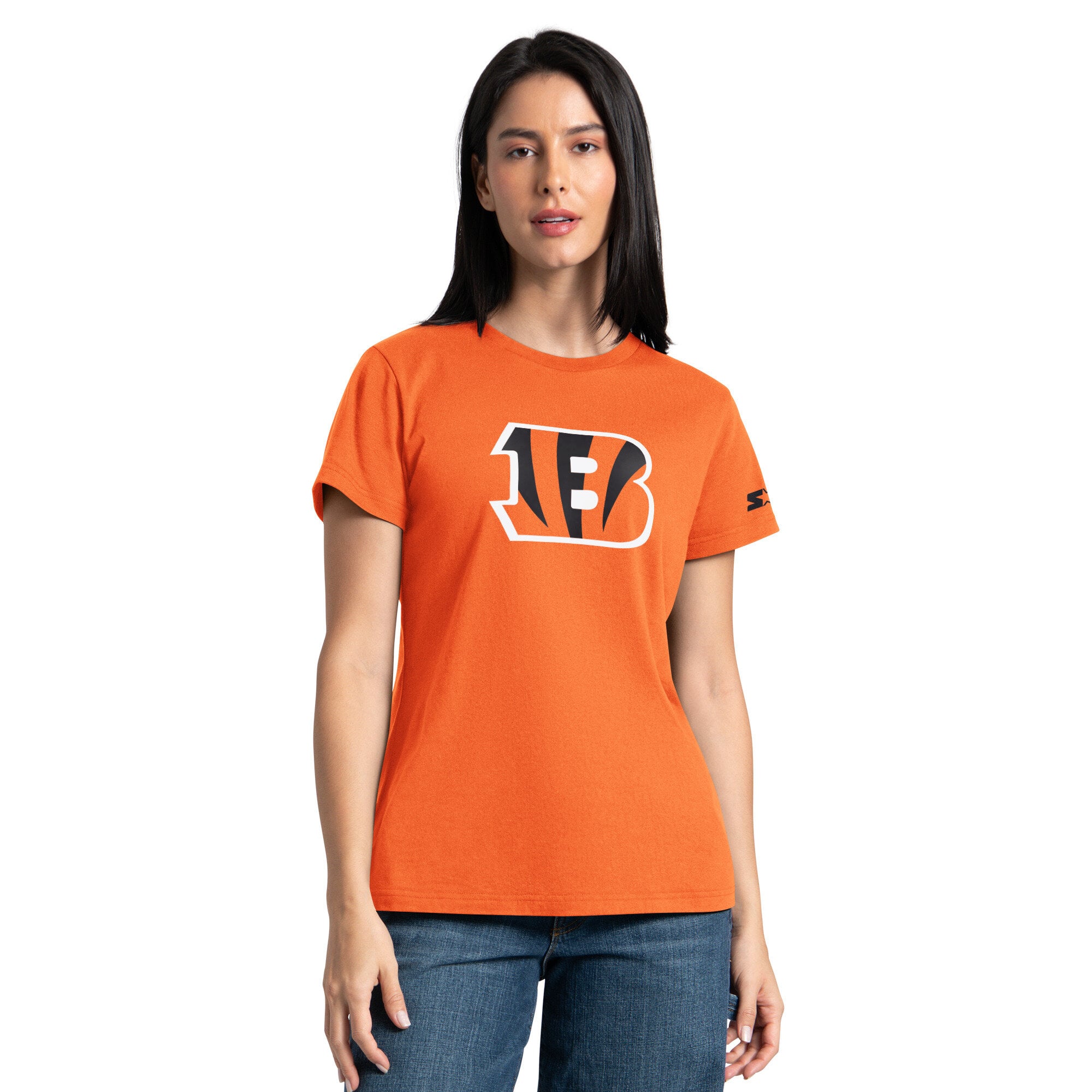 Ensemble sweat à capuche et t-shirt Starter orange/noir pour femme des Bengals de Cincinnati