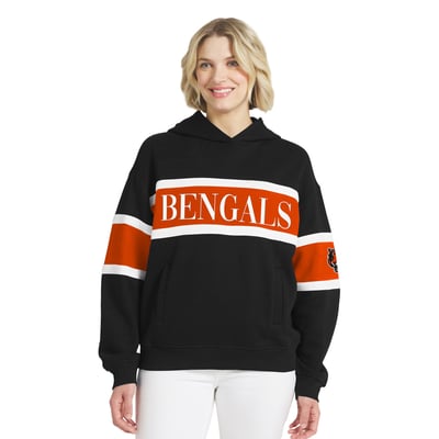  Cincinnati Bengals WEAR by Erin Andrews Women's Stripe Hoodie - Black