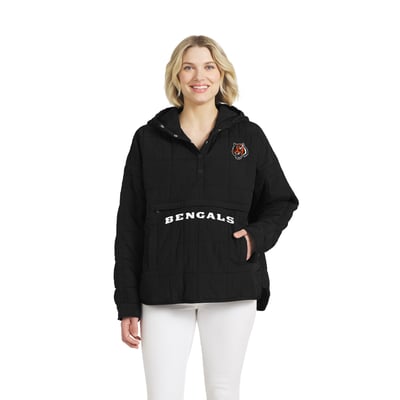  Cincinnati Bengals WEAR by Erin Andrews Women's Woven Packable Jacket - Black