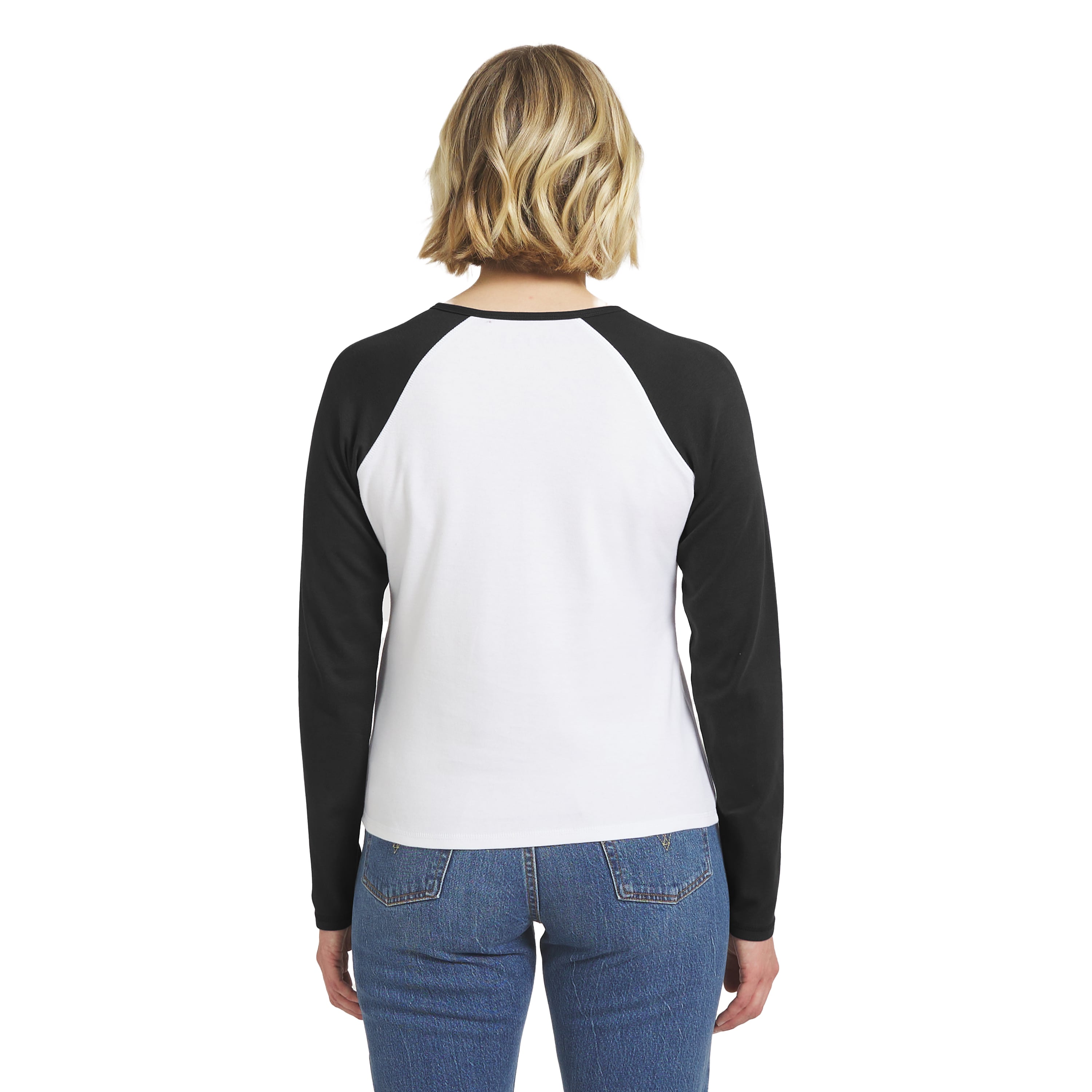 Women's WEAR by Erin Andrews White/Black Cincinnati Bengals Henley Long Sleeve Raglan T-Shirt