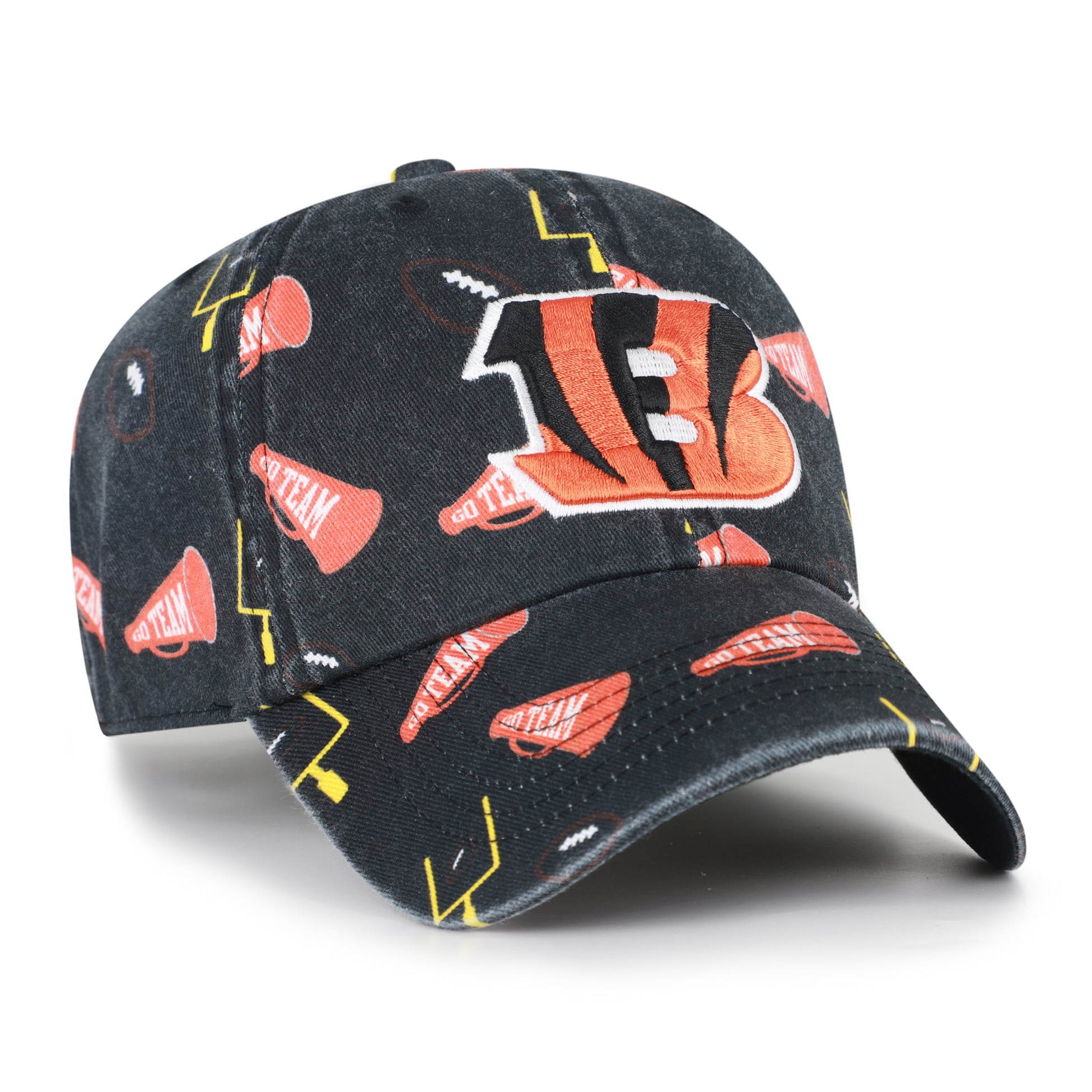 Youth '47  Black Cincinnati Bengals Stomping Ground Clean Up Adjustable Hat