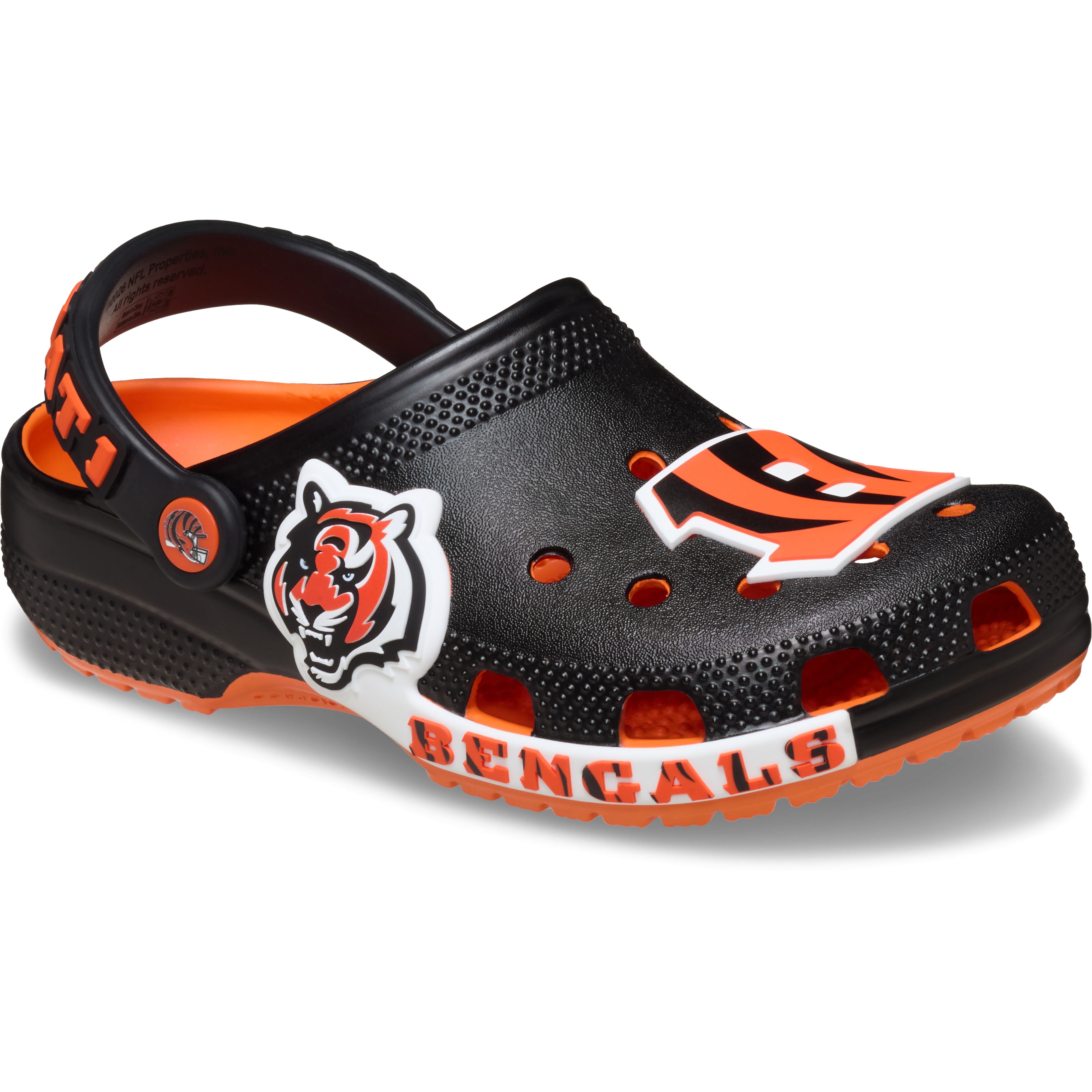 Youth Crocs Black Cincinnati Bengals Classic Clog