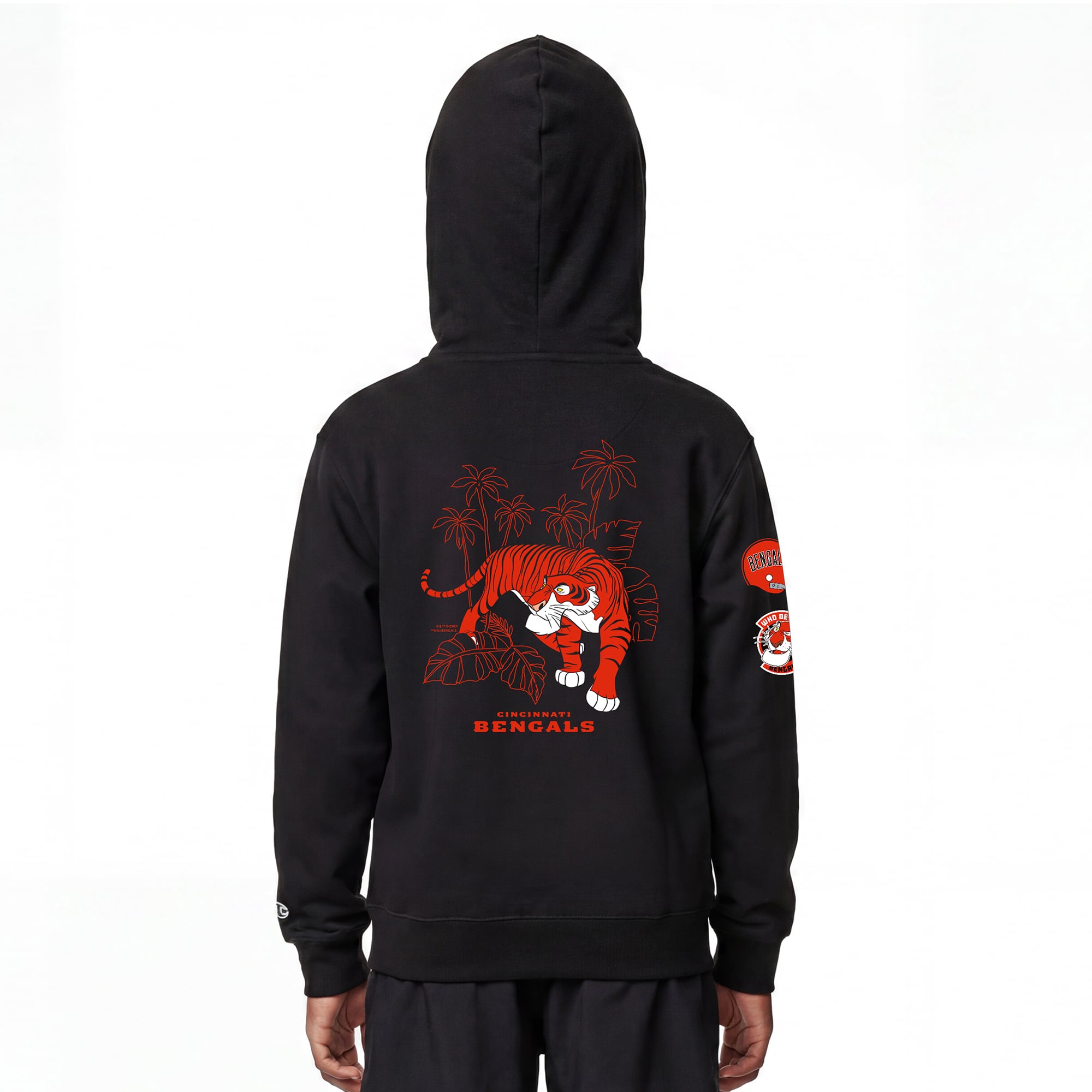 Youth Disney x Champion Black Cincinnati Bengals Shere Khan Full-Zip Hoodie