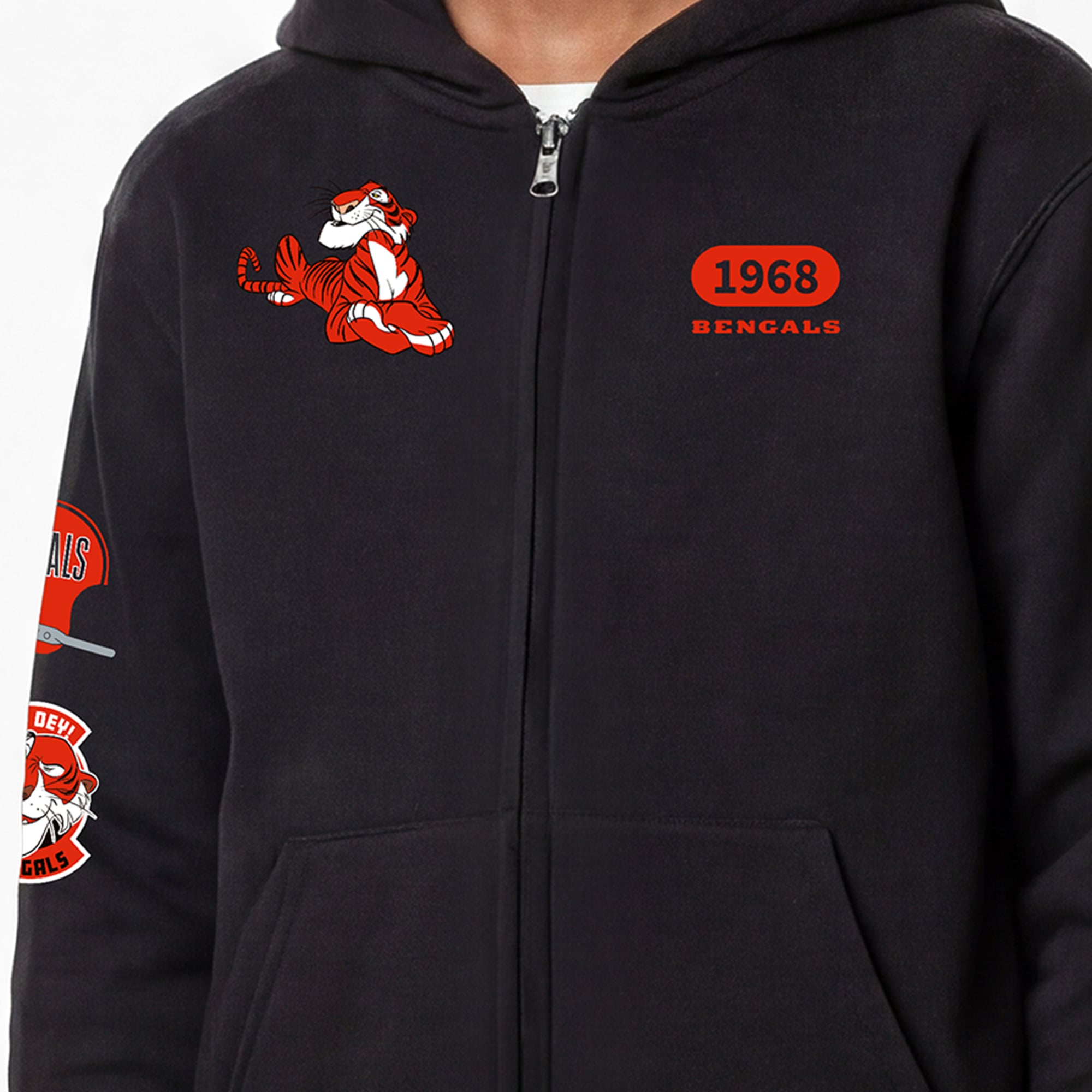 Youth Disney x Champion Black Cincinnati Bengals Shere Khan Full-Zip Hoodie
