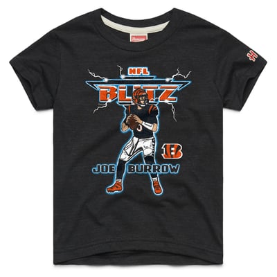 Joe Burrow Cincinnati Bengals Homage Youth NFL Blitz Tri-Blend T-Shirt - Charcoal