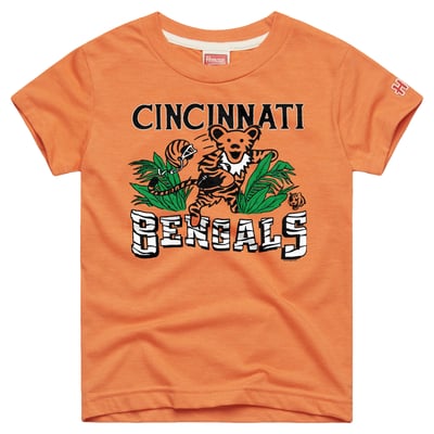  Cincinnati Bengals Homage Youth NFL x Grateful Dead Tri-Blend T-Shirt - Orange