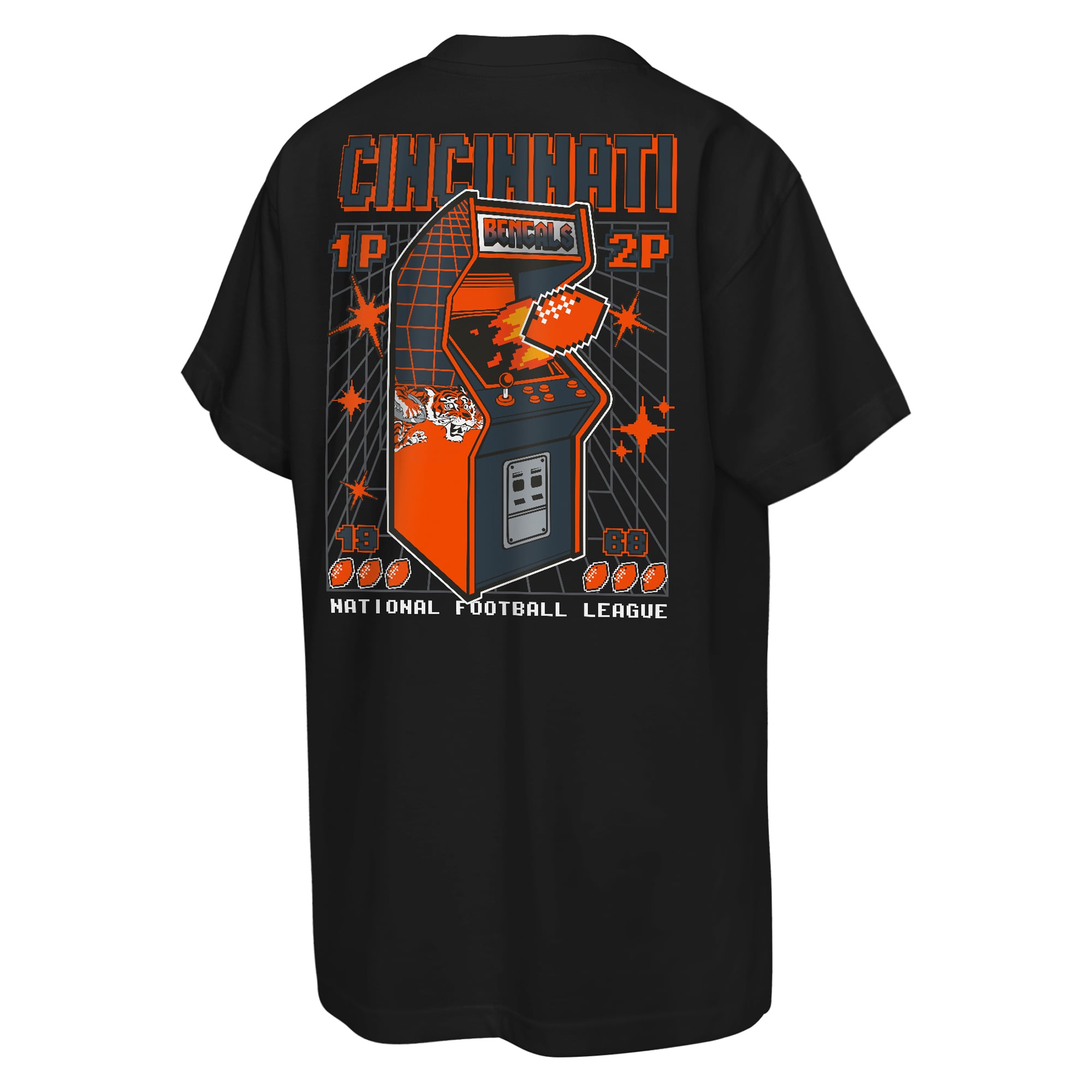 T-shirt rétro arcade Mitchell & Ness noir pour jeunes des Bengals de Cincinnati
