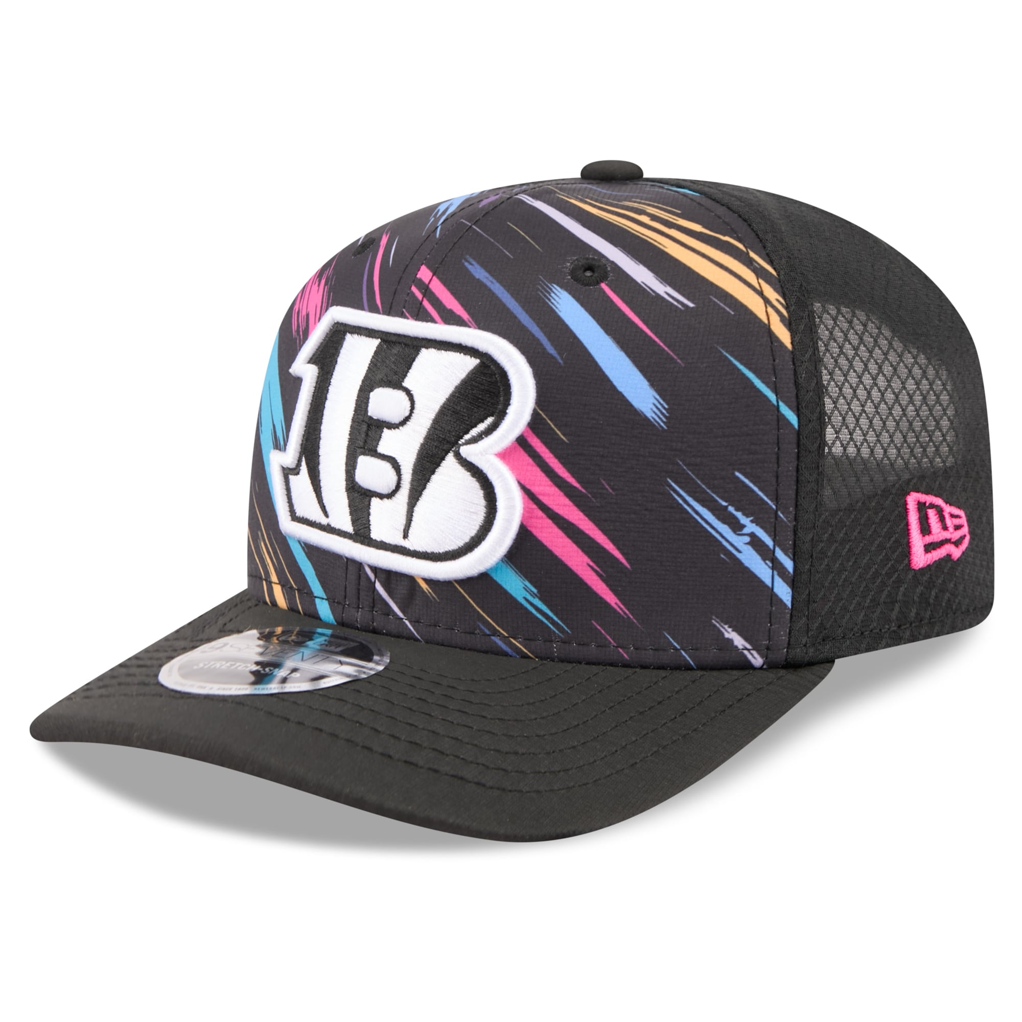 Youth New Era Black Cincinnati Bengals 2026 NFL Crucial Catch 9SEVENTY Adjustable Trucker Hat