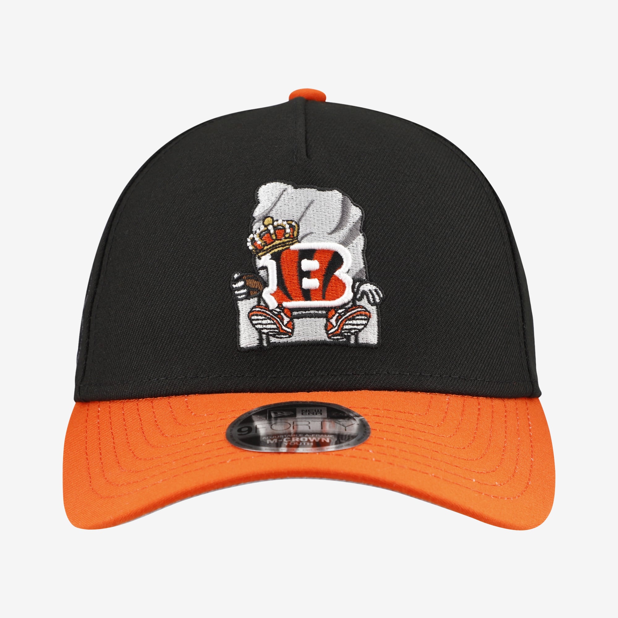 Casquette ajustable New Era 9FORTY A-Frame noire à motif dessin animé des Bengals de Cincinnati, pour jeunes