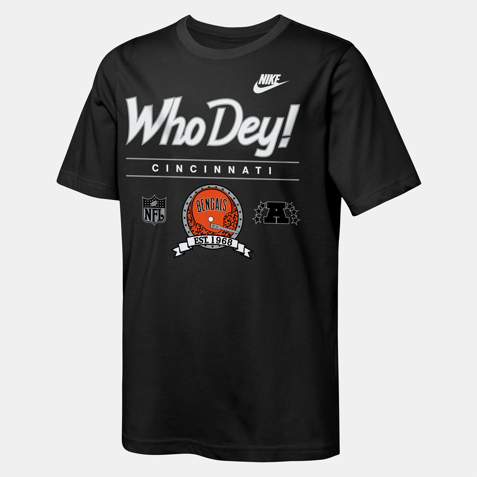 T-shirt Nike noir pour jeunes Cincinnati Bengals Hometown Rewind Slub Dri-FIT