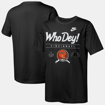  Cincinnati Bengals Nike Youth Hometown Rewind Slub Dri-FIT T-Shirt - Black