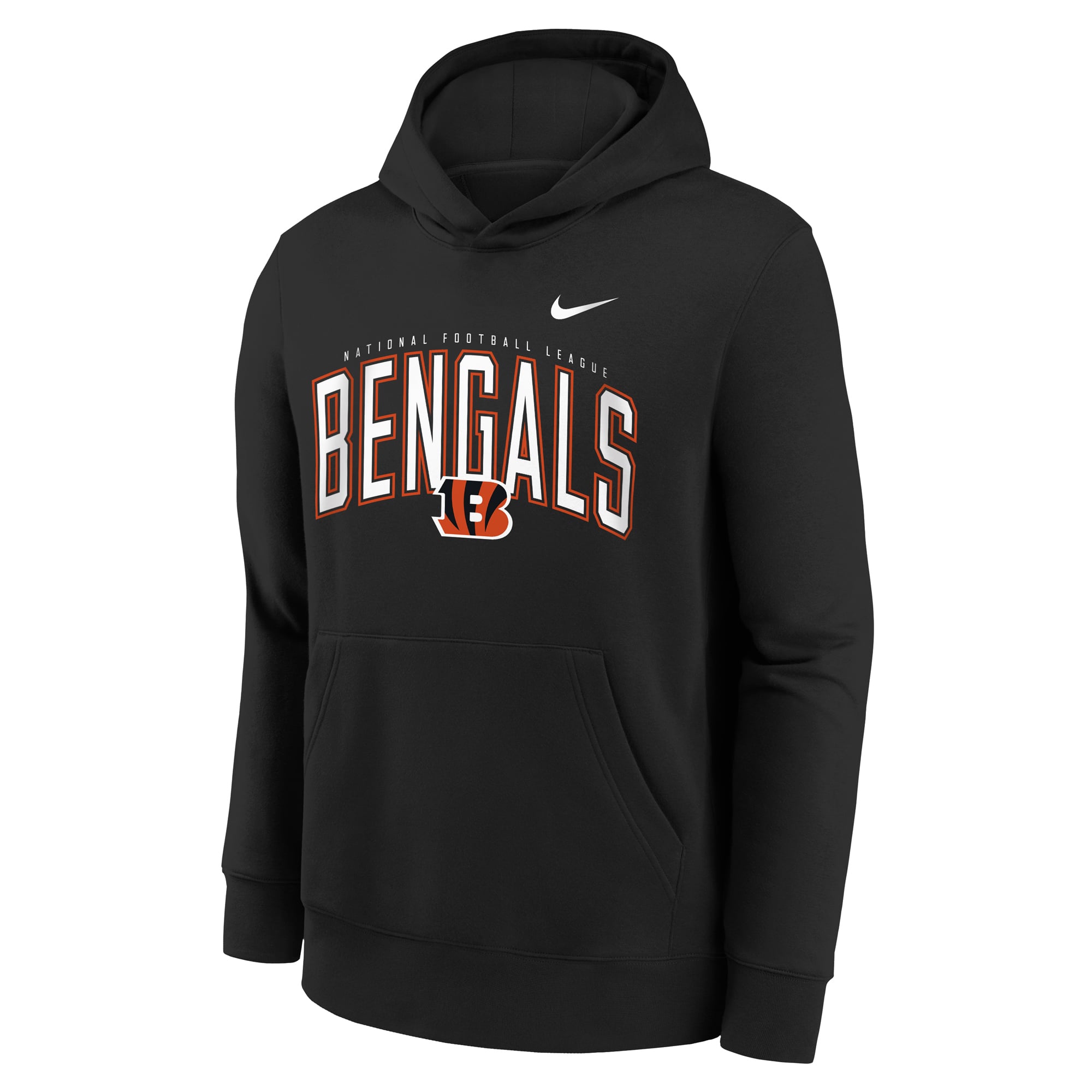 Youth Nike Black Cincinnati Bengals Logo Arch Fleece Hoodie