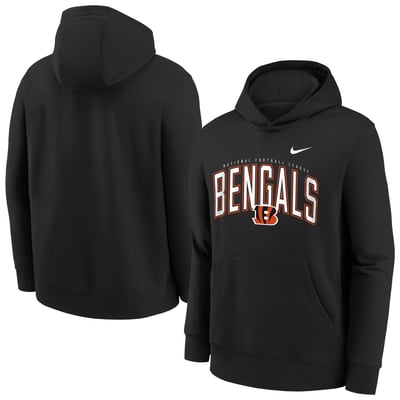Cincinnati Bengals Nike Youth Logo Arch Fleece Hoodie - Black
