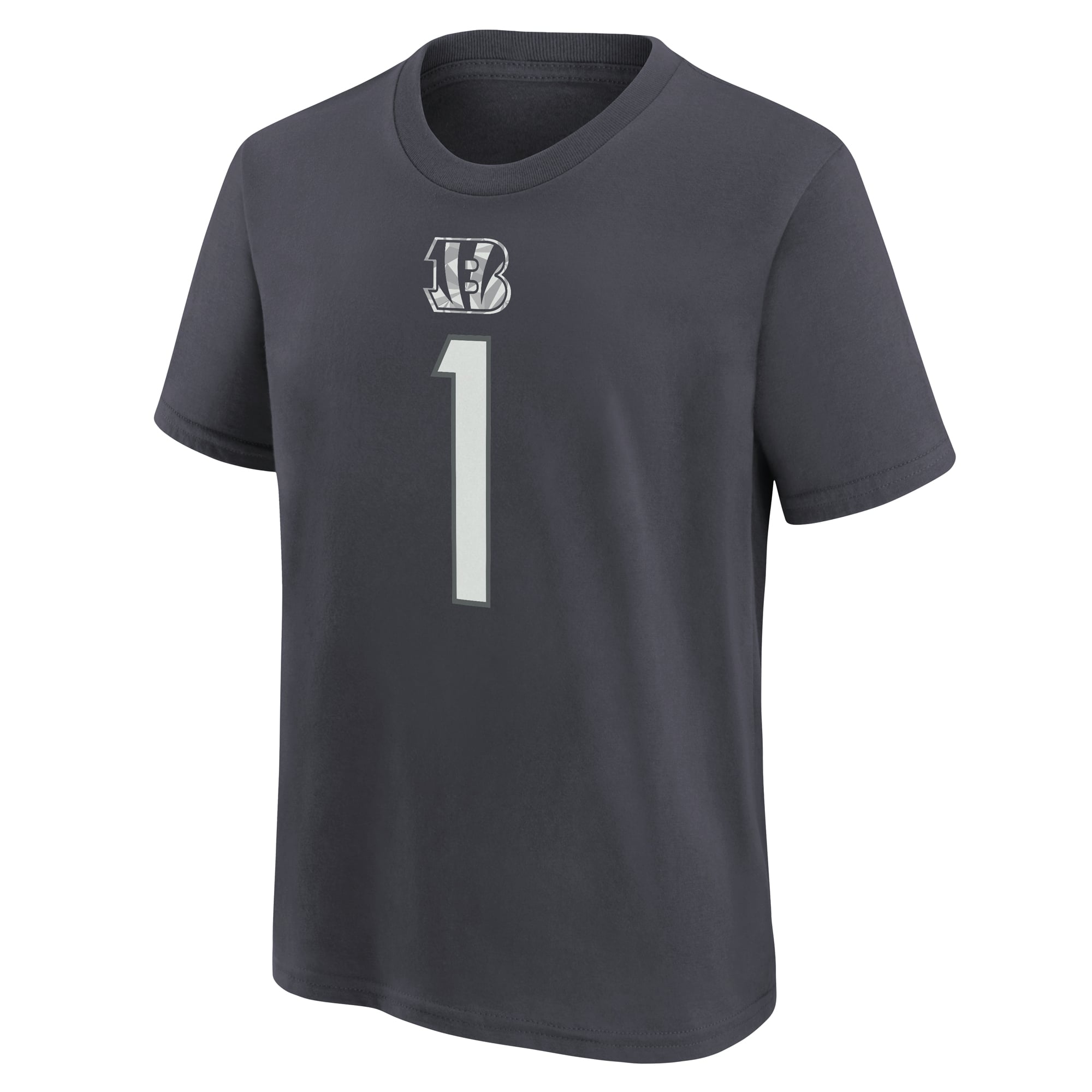 T-shirt Nike Ja'Marr Chase anthracite pour enfant, Cincinnati Bengals, nom et numéro