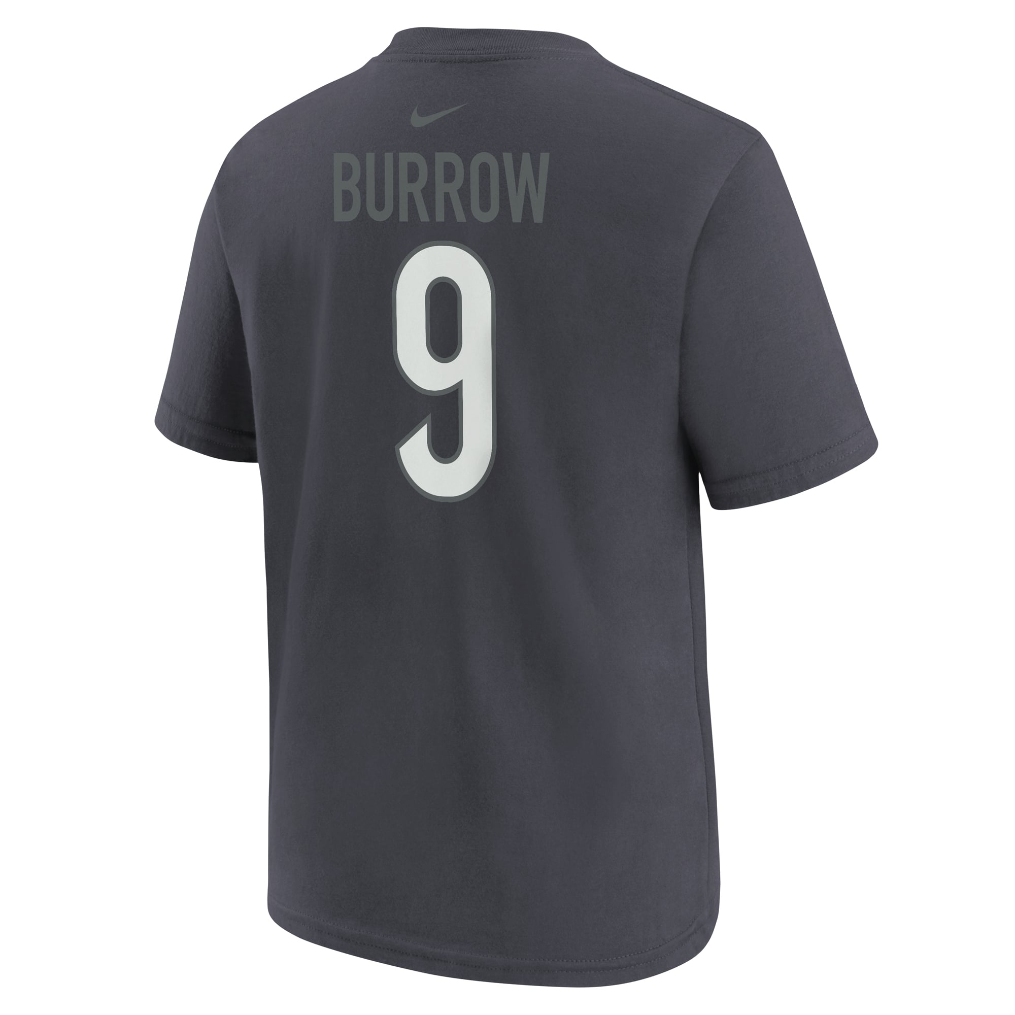 T-shirt Nike Joe Burrow anthracite pour enfant, avec nom et numéro des Bengals de Cincinnati